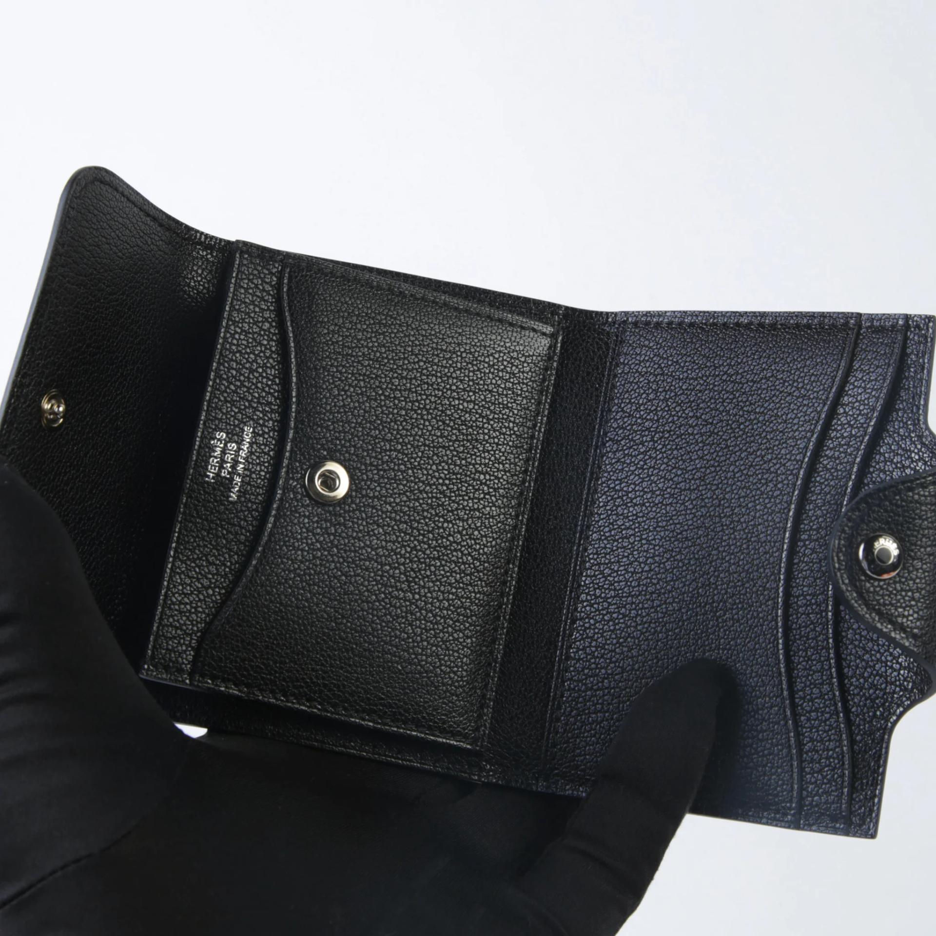 ランク NS 未使用品 HERMÈS エルメス イリアードコンパクト ブラック (89) シェーブル シルバー金具 B刻印 (2023) - 8