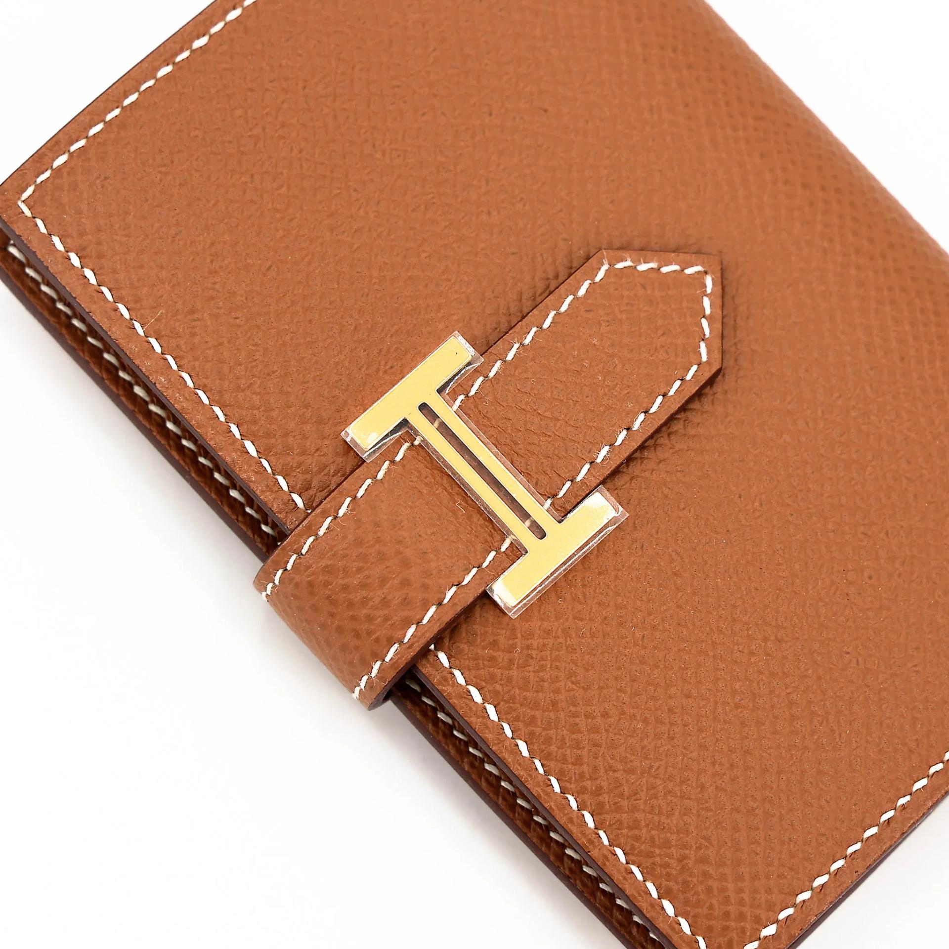 Unused ( Rank NS ) HERMÈS Bearn Card Holder Gold (37) Epsom Gold hardware B (2023) - 8