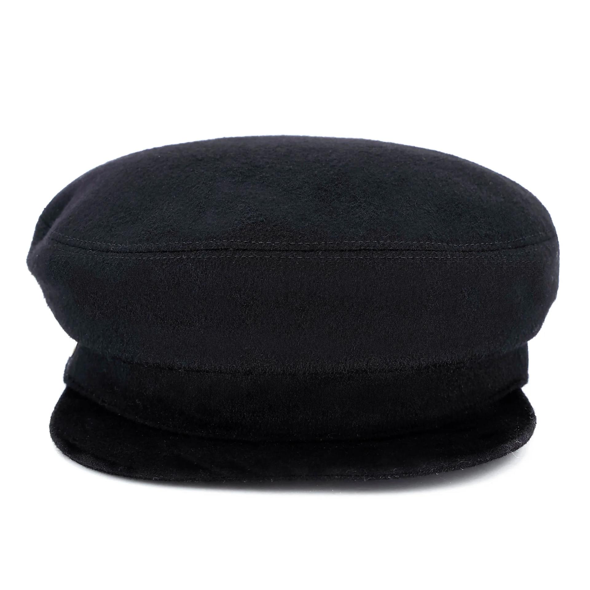 Unused ( Rank NS ) HERMÈS Deauville Cashmere Cap / Casquette Black Cashmere Palladium hardware - 3