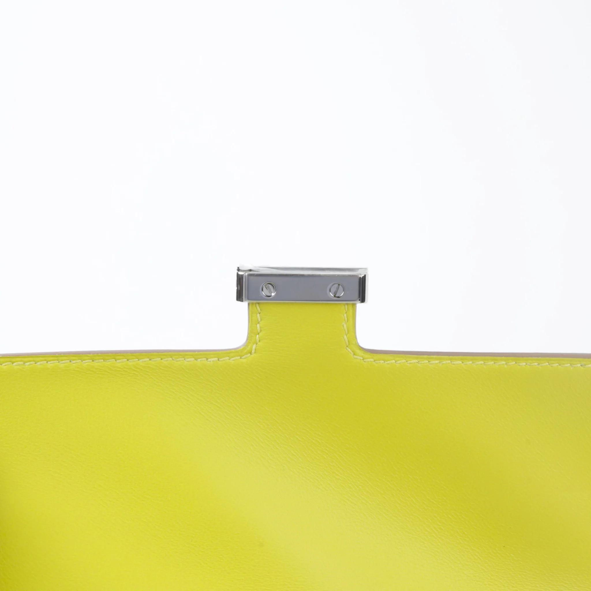 A美品 HERMÈS 愛馬仕 Constance To Go 9R 檸檬黃 Lime □ 短吻鱷 銀扣 B刻 2023年 - 8