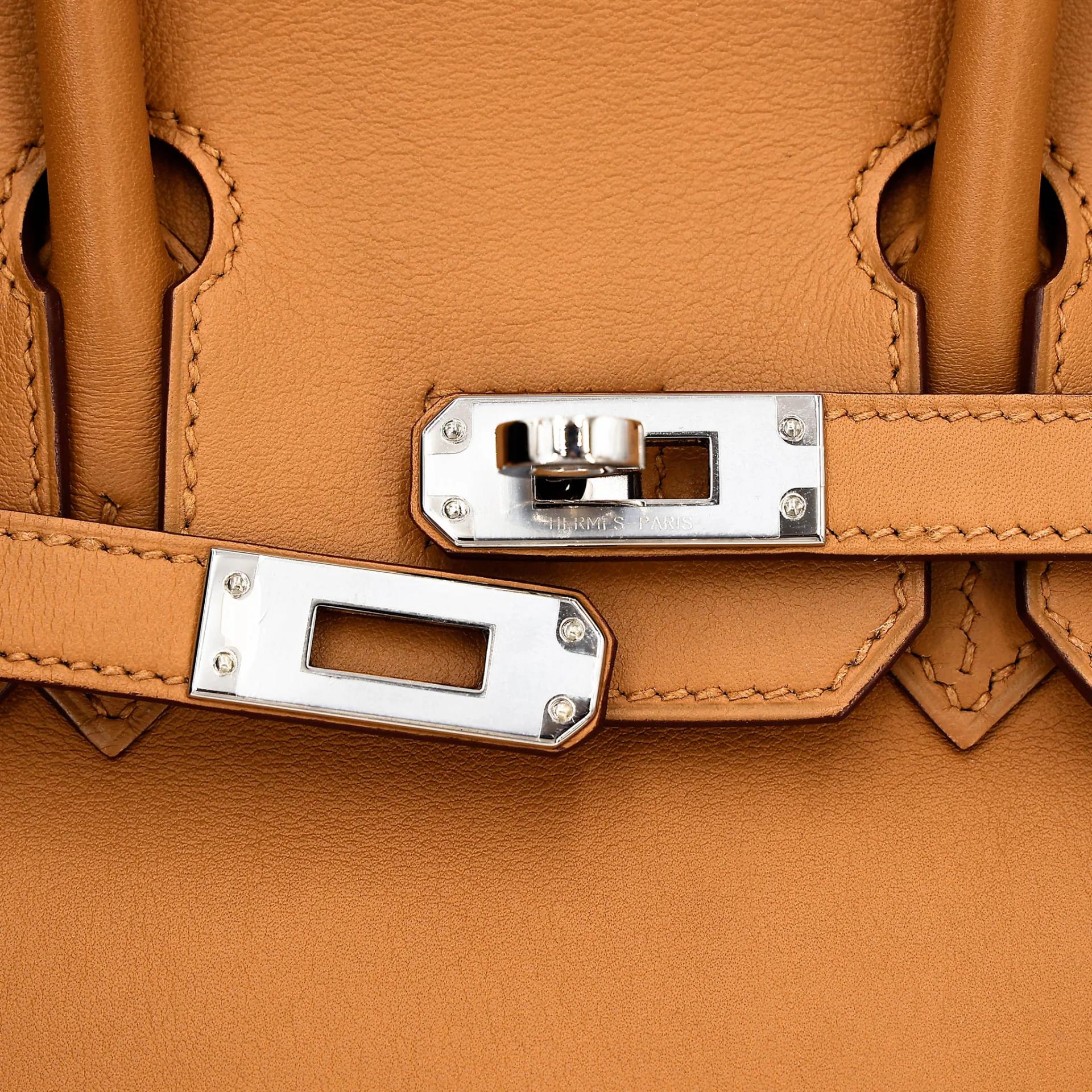Very Good ( Rank A) HERMÈS Birkin 25 Sesame (2S) Swift Palladium hardware Y (2020) - 15