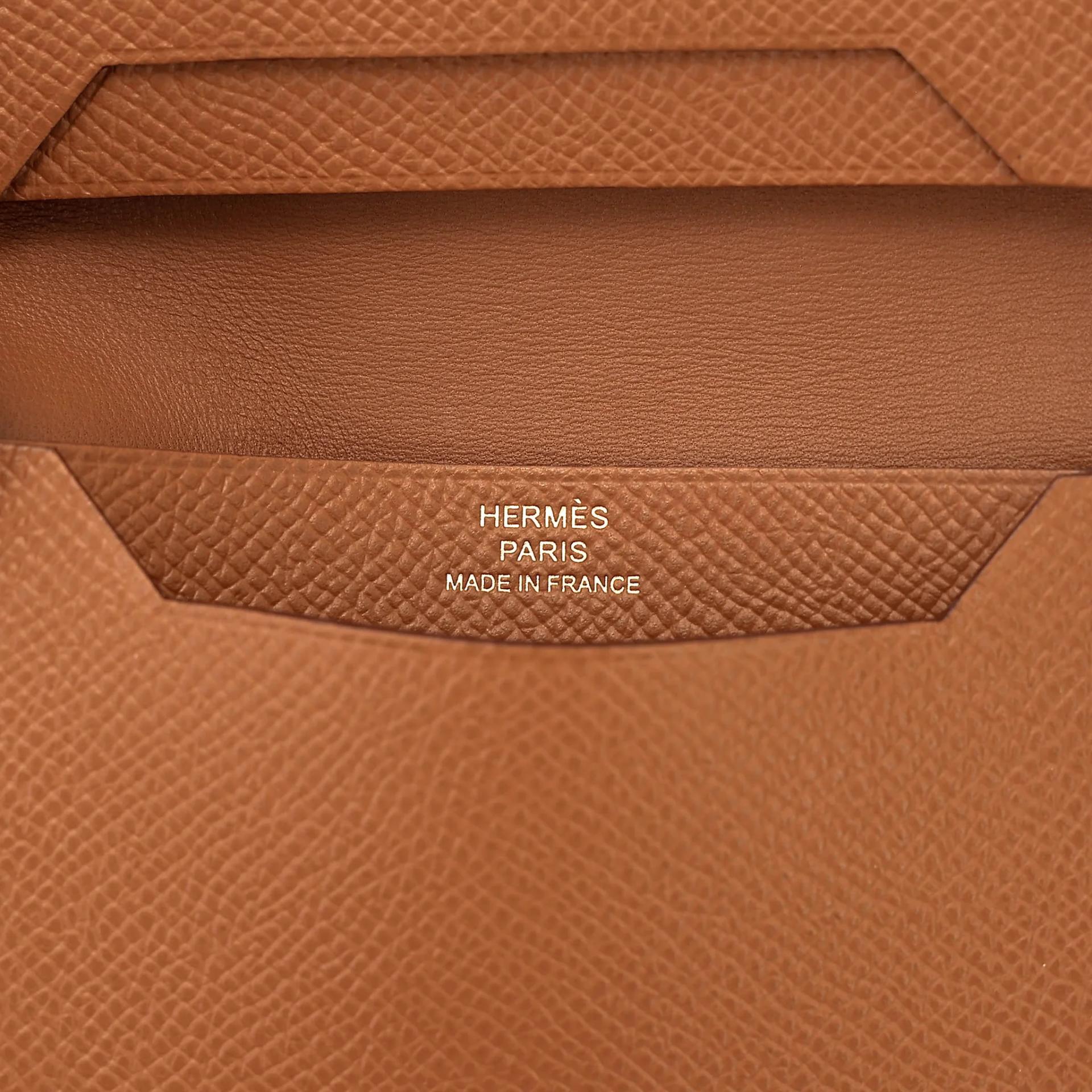 Unused ( Rank NS ) HERMÈS Bearn Card Holder Gold (37) Epsom Gold hardware B (2023) - 10