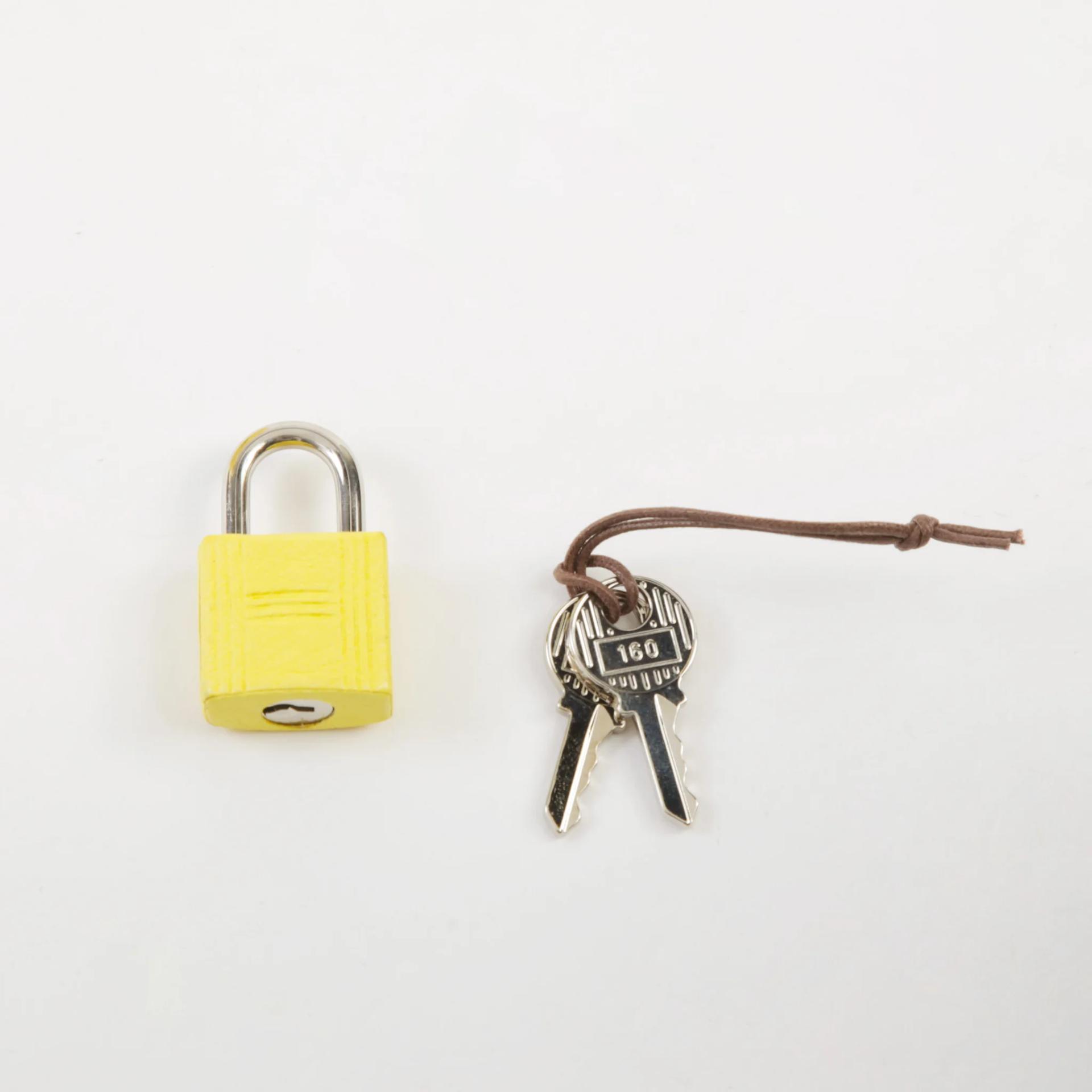 Very Good ( Rank A) HERMÈS Picotin Lock Micro 14 Jaune Citron (9N) Ostrich Palladium hardware W (2024) - 12