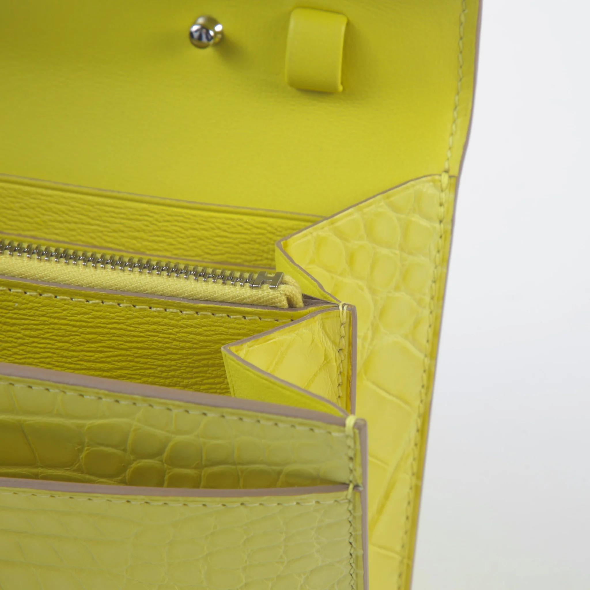 A美品 HERMÈS 愛馬仕 Constance To Go 9R 檸檬黃 Lime □ 短吻鱷 銀扣 B刻 2023年 - 13