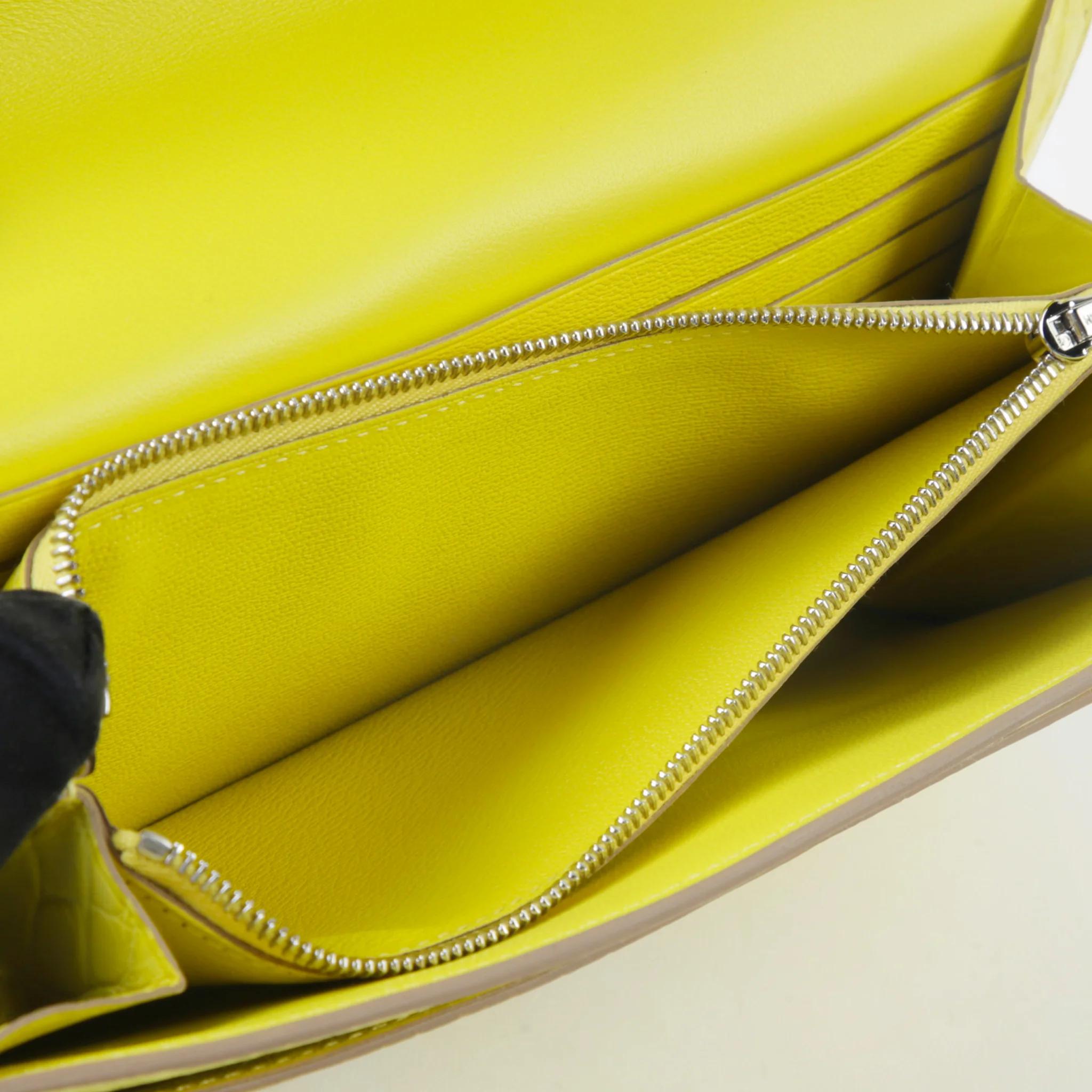A美品 HERMÈS 愛馬仕 Constance To Go 9R 檸檬黃 Lime □ 短吻鱷 銀扣 B刻 2023年 - 12