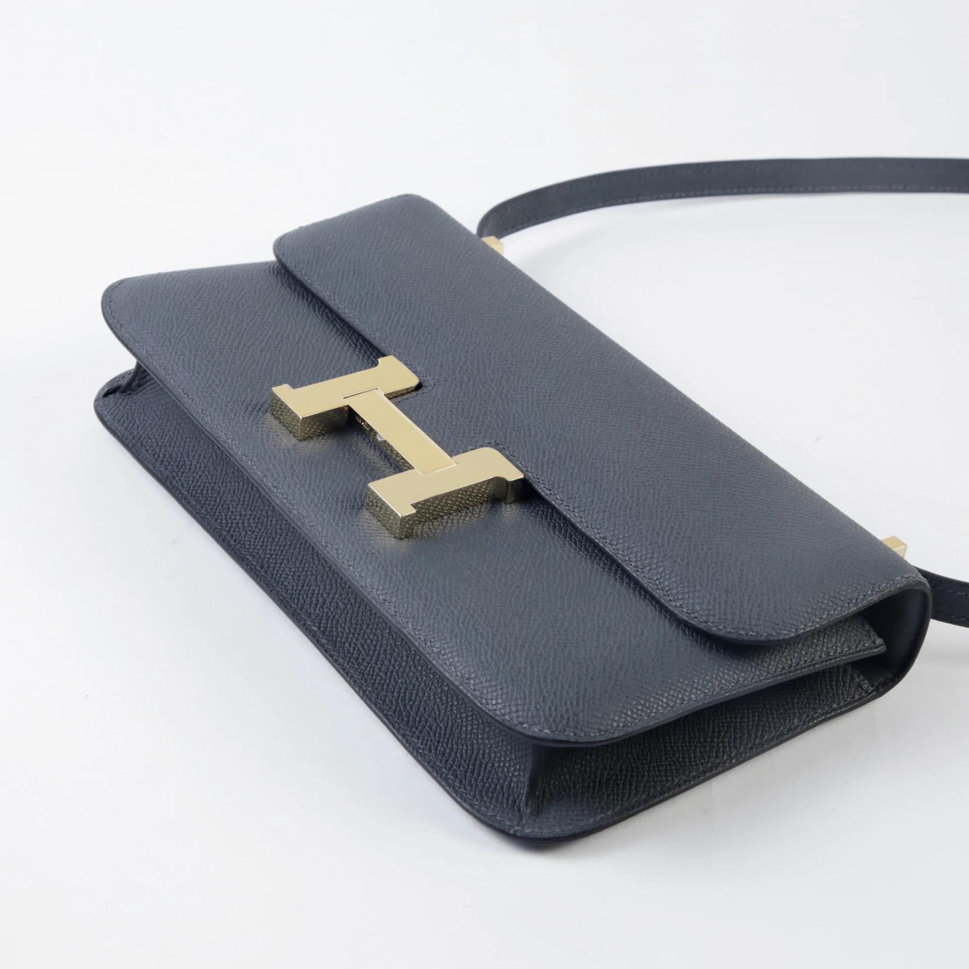 Brand New ( Rank N ) HERMÈS Constance Elan Gris misty (H0) Epsom Permabrass hardware K (2025) - 5
