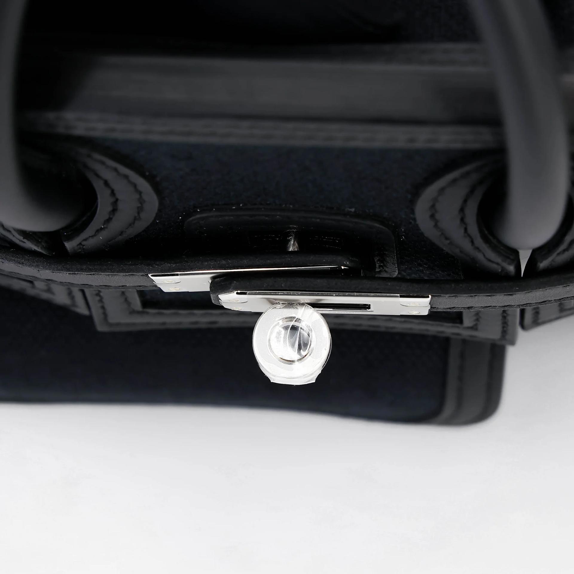全新 HERMÈS 愛馬仕 限量收藏款 Birkin Cargo 25 89 黑色 Noir (Black) Toile Goeland 帆布 Swift牛皮 銀扣 G刻 2026年 - 14