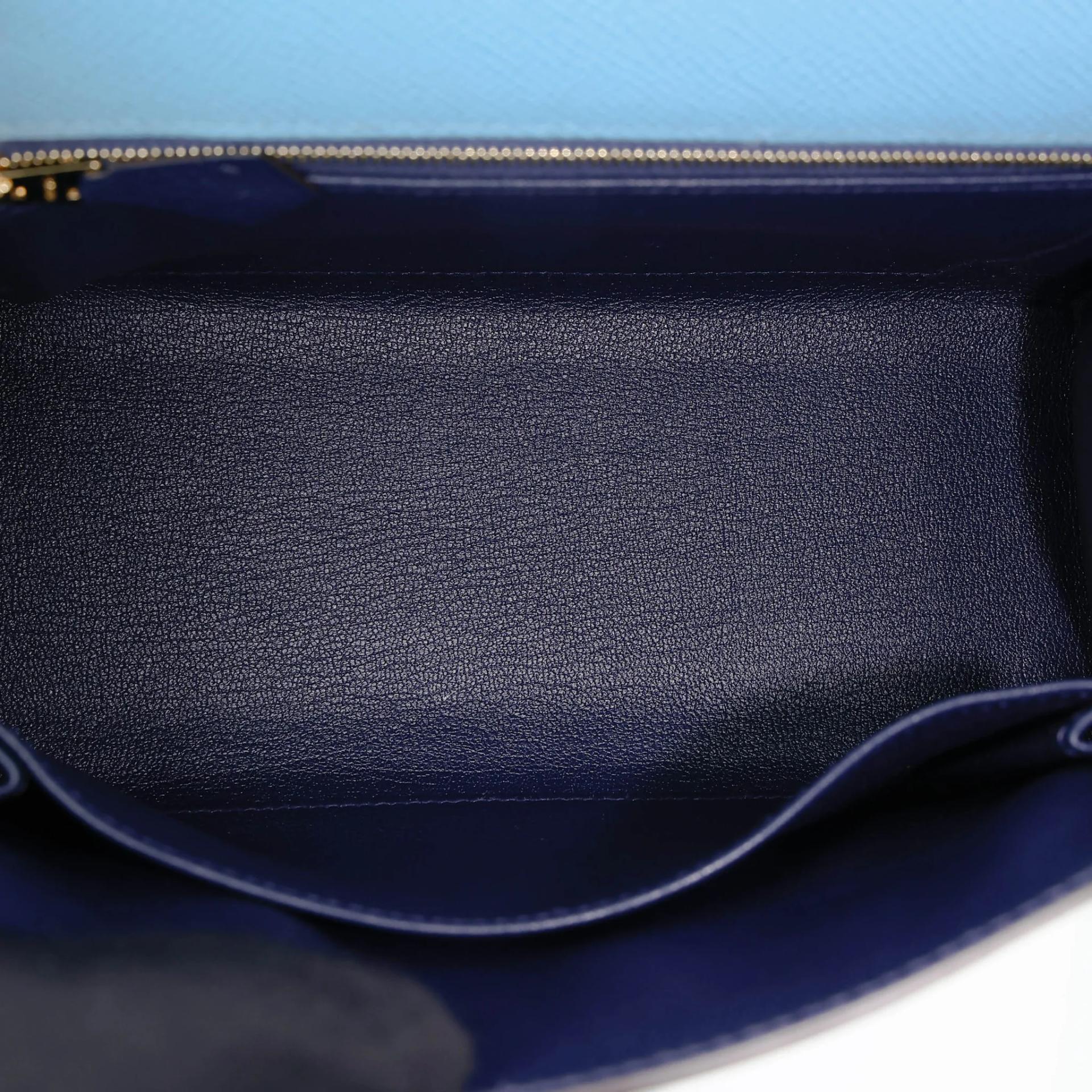 Unused ( Rank NS ) HERMÈS Special Order Kelly 25 Sellier HSS Celeste (7N) Bleu Saphir (73) Epsom Permabrass hardware W (2024) - 18