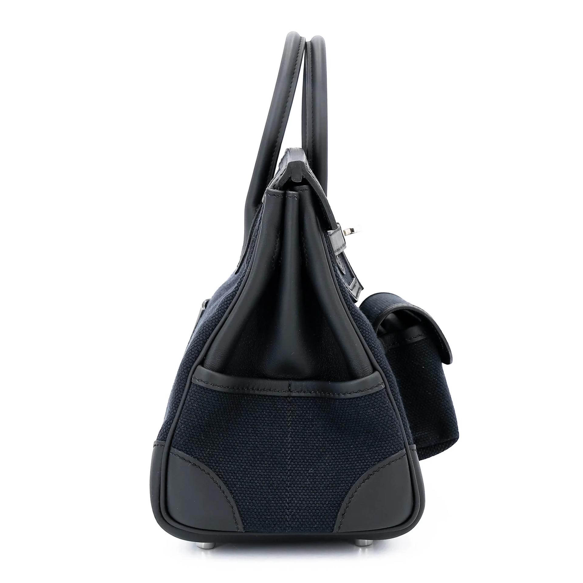 全新 HERMÈS 愛馬仕 限量收藏款 Birkin Cargo 25 89 黑色 Noir (Black) Toile Goeland 帆布 Swift牛皮 銀扣 G刻 2026年 - 9