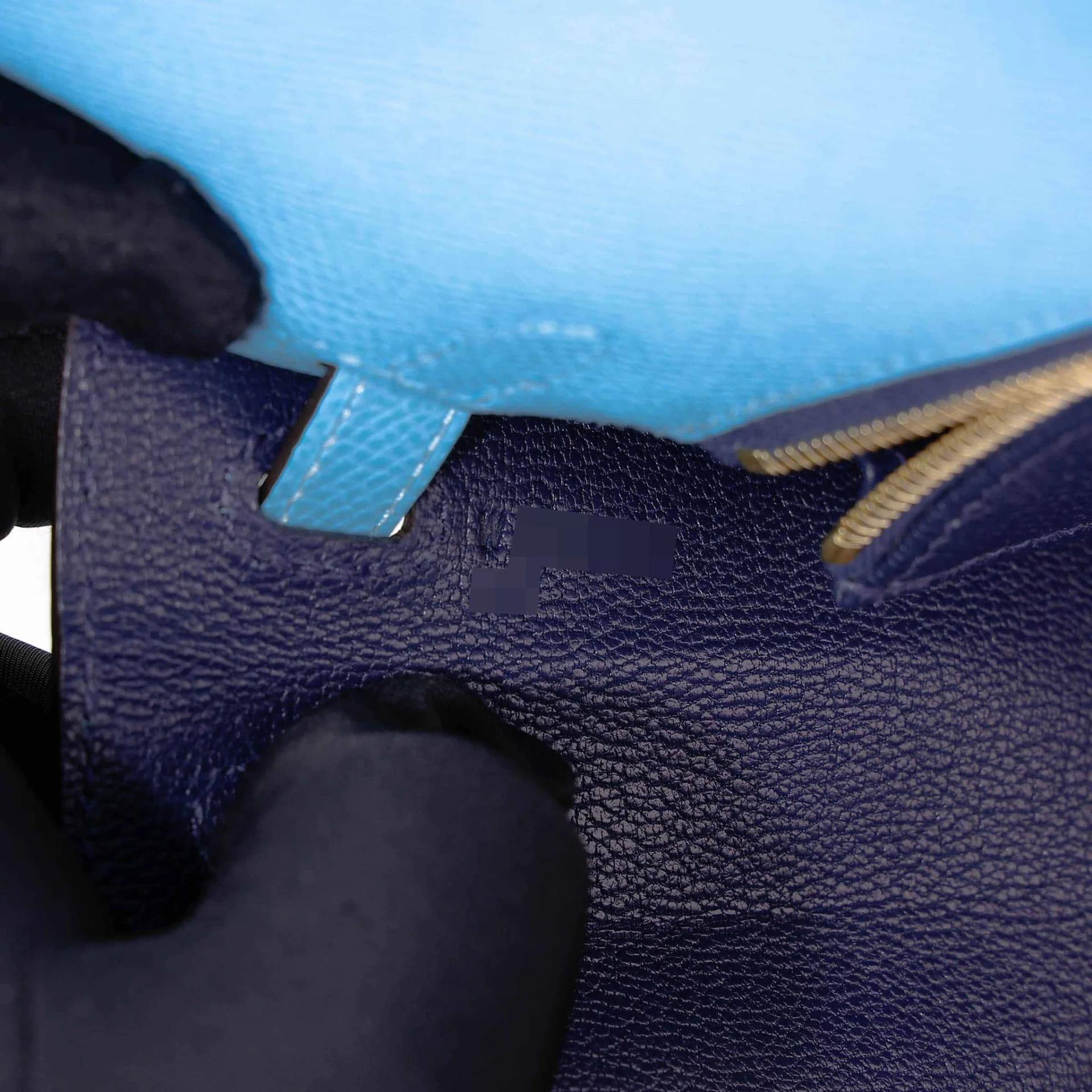 Unused ( Rank NS ) HERMÈS Special Order Kelly 25 Sellier HSS Celeste (7N) Bleu Saphir (73) Epsom Permabrass hardware W (2024) - 15