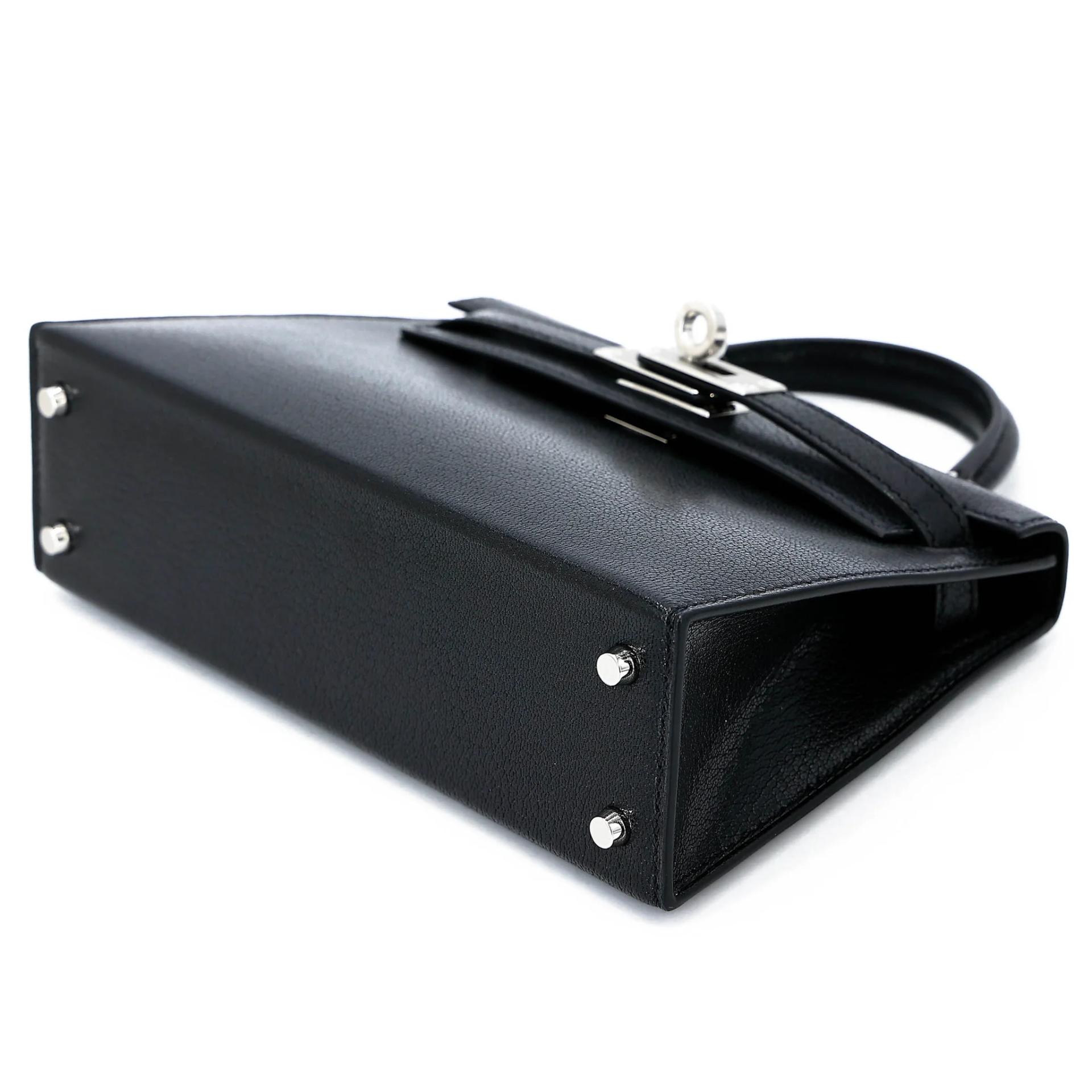 Brand New ( Rank N ) HERMÈS Limited Edition Mini Kelly II Atouts Shoulder Stra Noir (89) Chamkila Palladium hardware G (2026) - 5