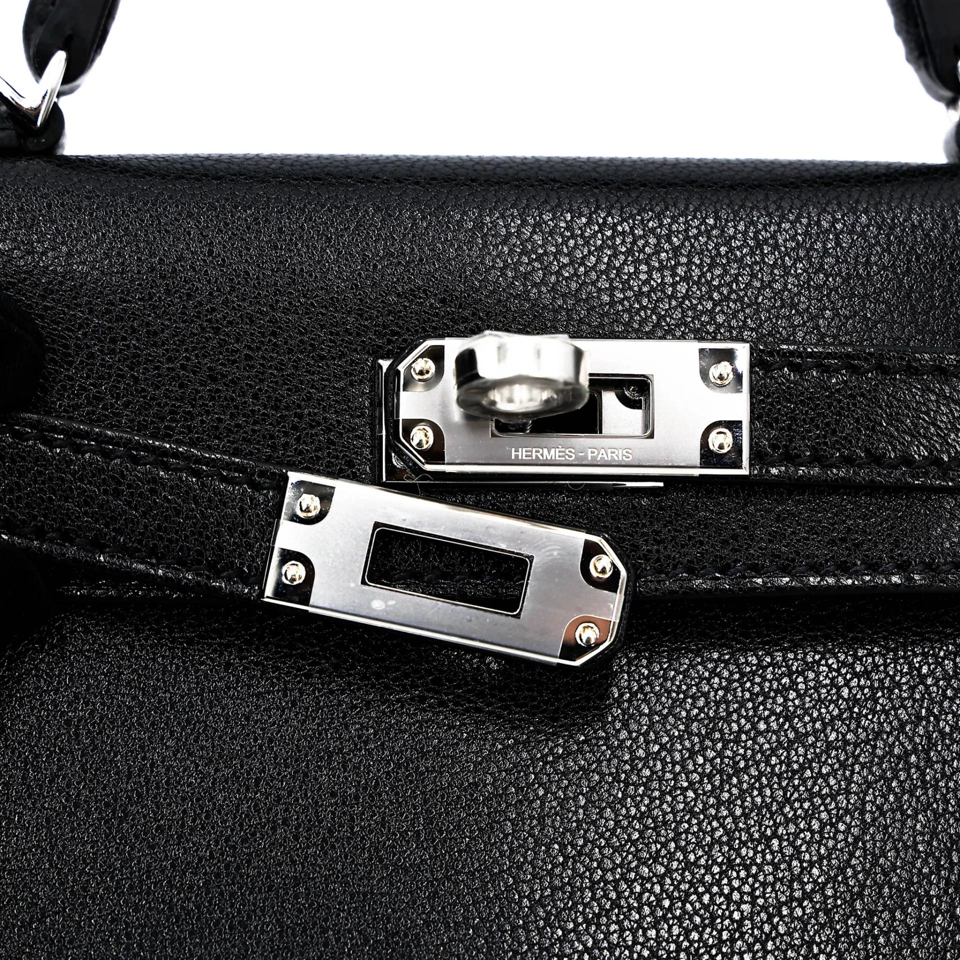 Brand New ( Rank N ) HERMÈS Limited Edition Mini Kelly II Atouts Shoulder Stra Noir (89) Chamkila Palladium hardware G (2026) - 9