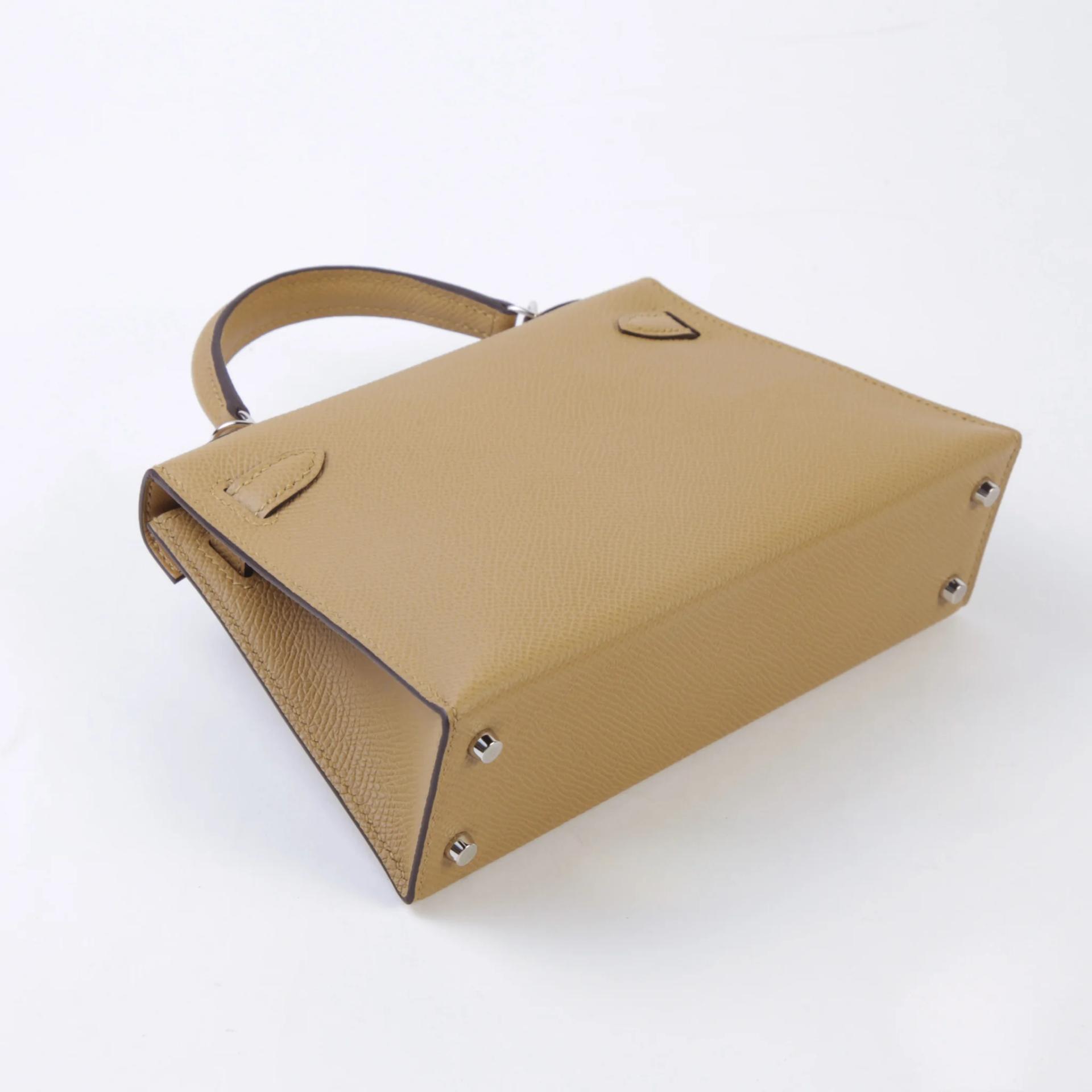 Unused ( Rank NS ) HERMÈS Mini Kelly II Poussiere (1C) Epsom Electrum hardware W (2024) - 6