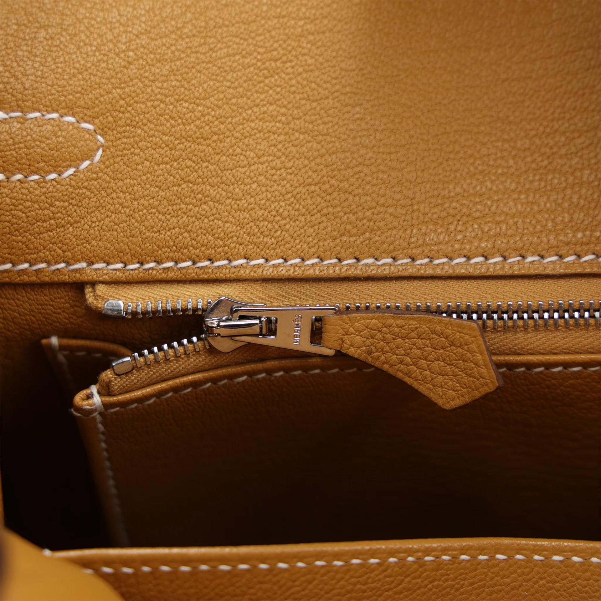 Unused ( Rank NS ) HERMÈS Birkin 25 Natural Sable (21) Togo Palladium hardware W (2024) - 14