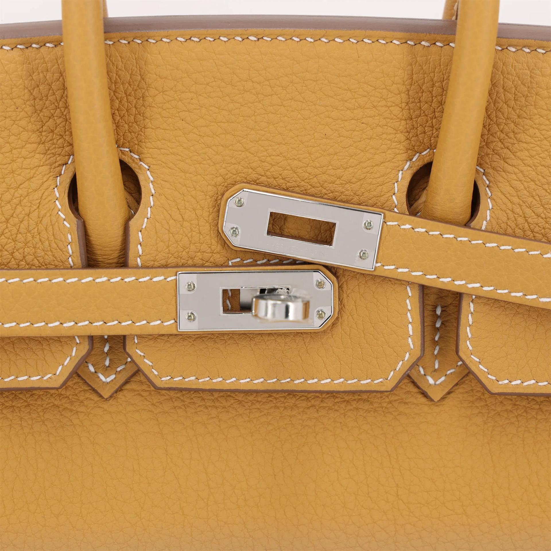 Unused ( Rank NS ) HERMÈS Birkin 25 Natural Sable (21) Togo Palladium hardware W (2024) - 8