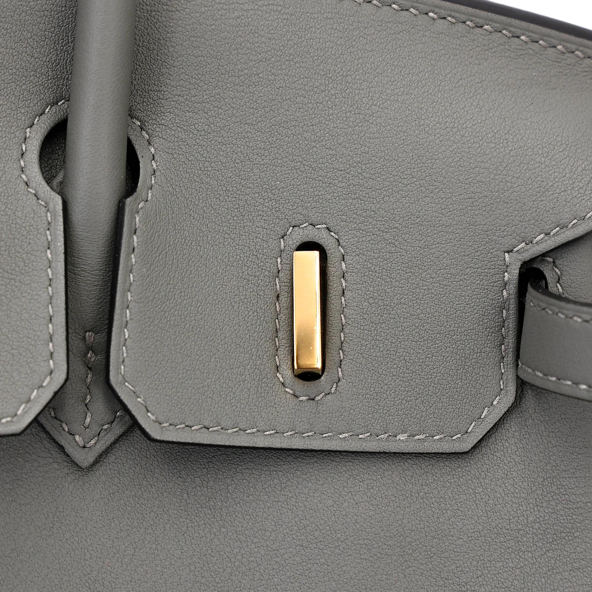 Unused ( Rank NS ) HERMÈS Birkin 25 Gris Meyer (0L) Swift Gold hardware W (2024) - 12