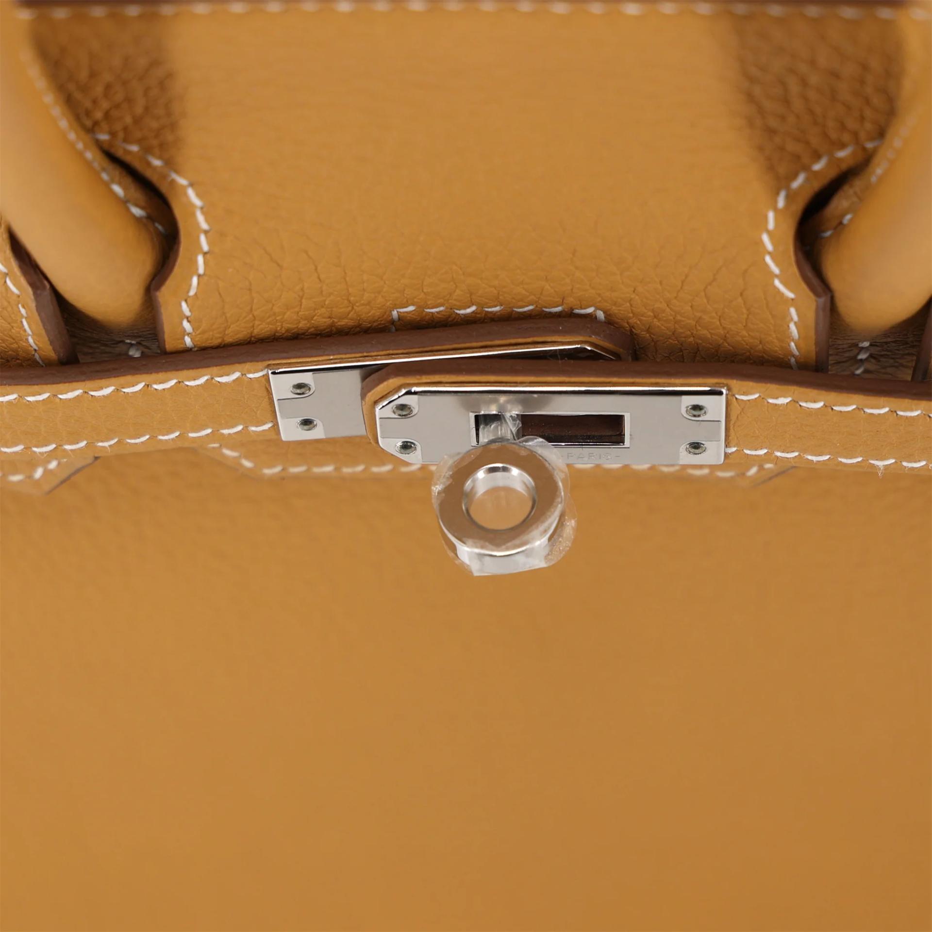 Unused ( Rank NS ) HERMÈS Birkin 25 Natural Sable (21) Togo Palladium hardware W (2024) - 9