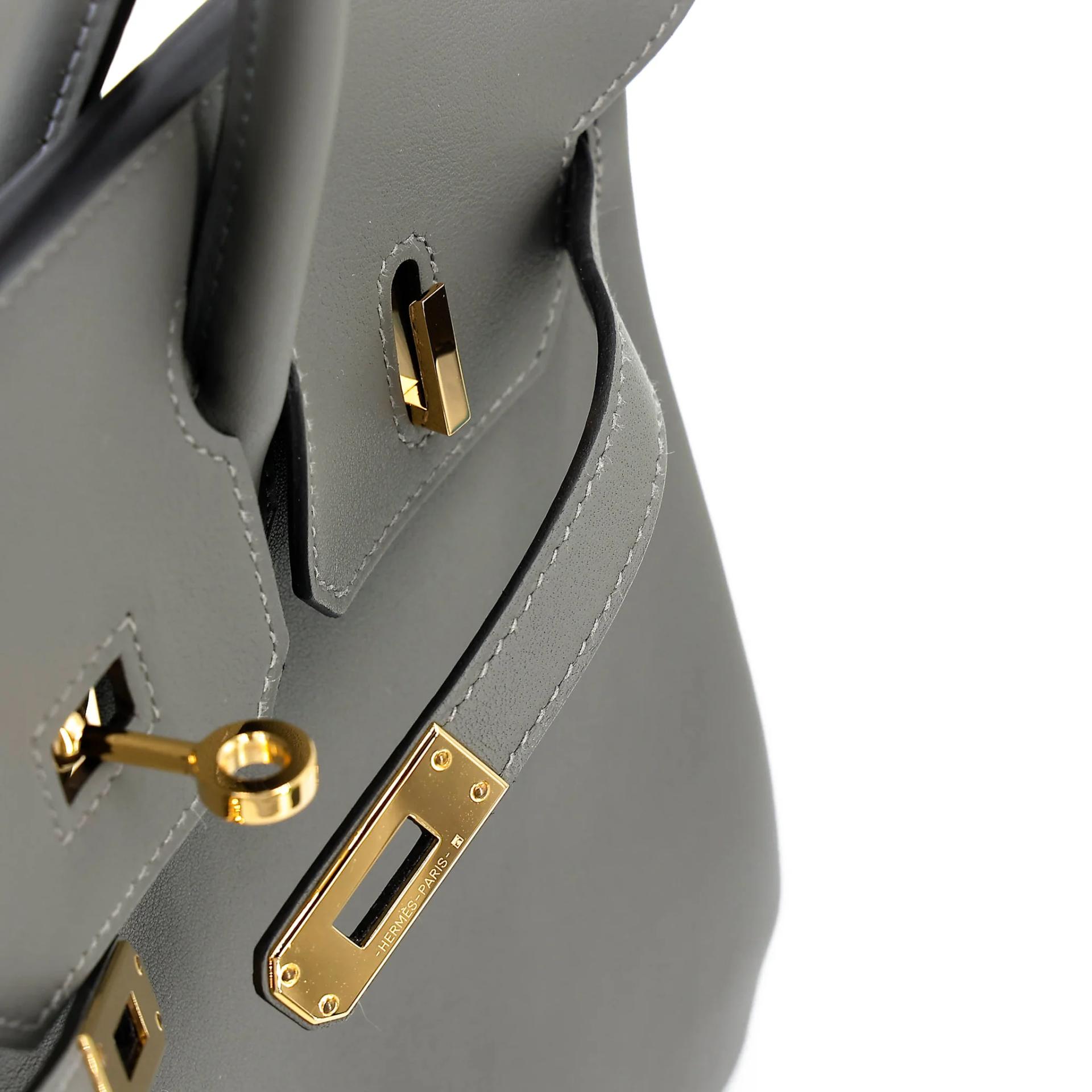 Unused ( Rank NS ) HERMÈS Birkin 25 Gris Meyer (0L) Swift Gold hardware W (2024) - 9