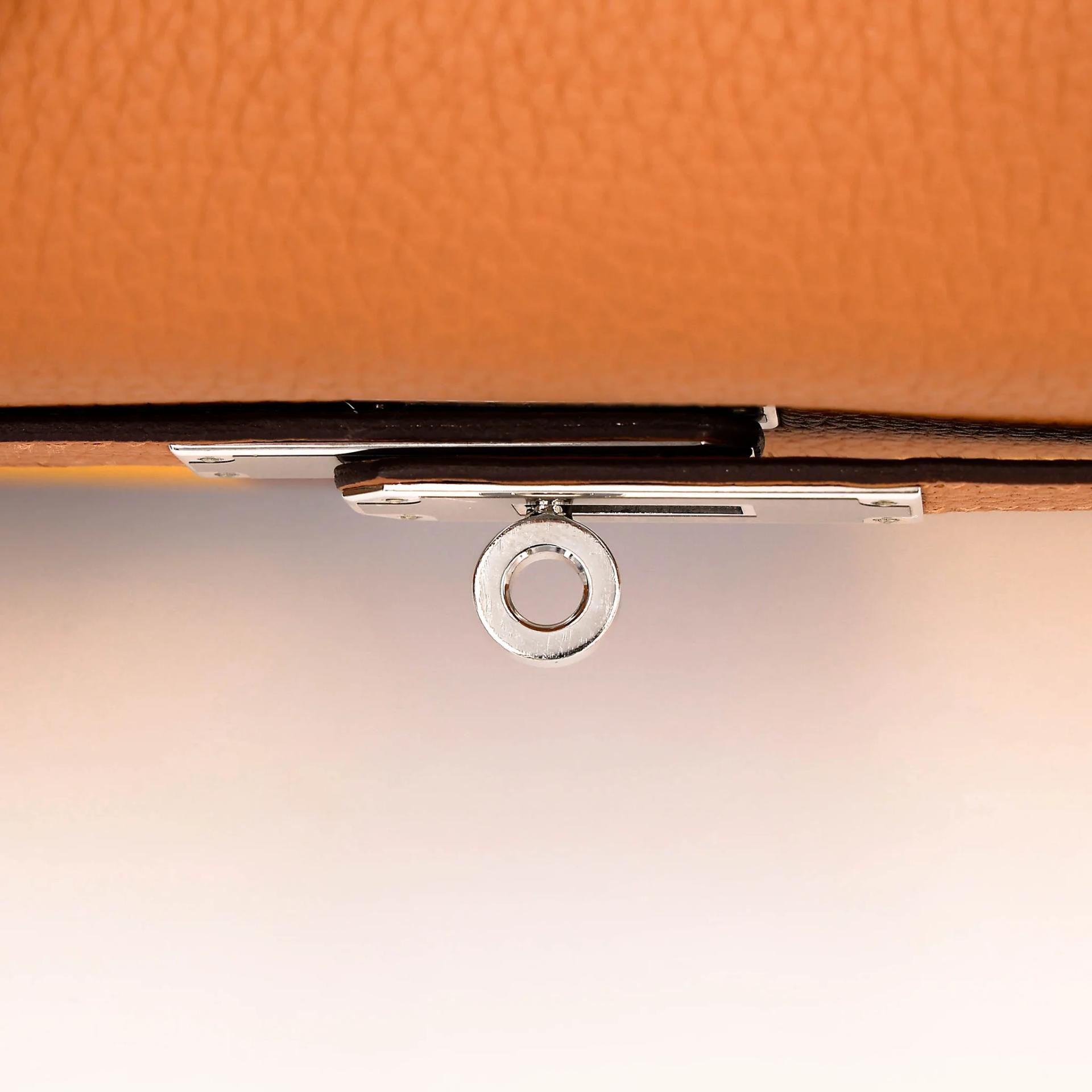 Excellent ( Rank SA ) HERMÈS Limited Edition Kelly 28 Graphie Sellier Letter S Gold (37) Jaune Ambre (9D) Caramel (28) Clemence Epsom Sombrero Palladium hardware C (2018) - 9