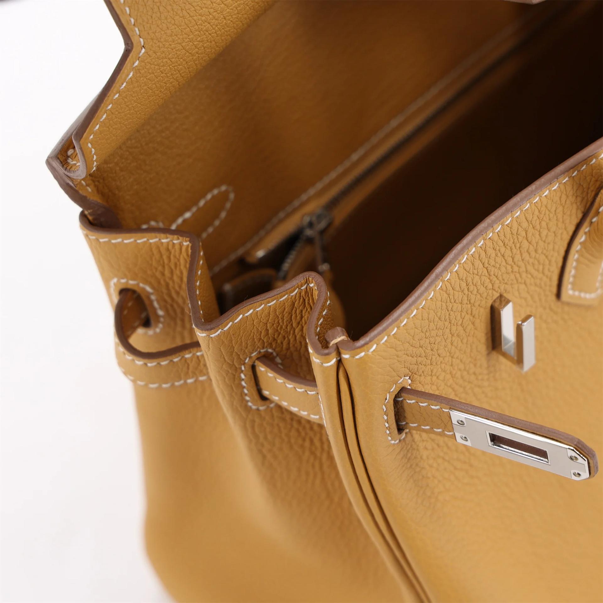 Unused ( Rank NS ) HERMÈS Birkin 25 Natural Sable (21) Togo Palladium hardware W (2024) - 12