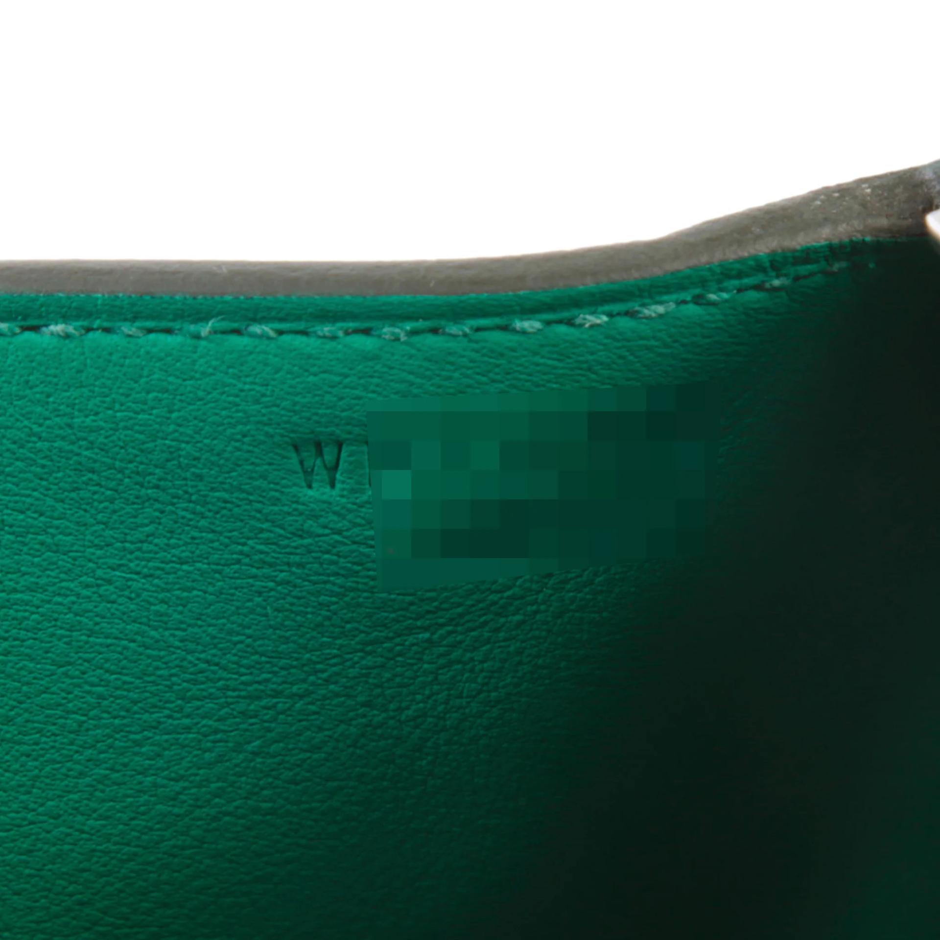 未使用保存品 HERMÈS 愛馬仕 Mini Lindy U4 絲絨綠 Vert Vertigo Clemence小牛皮 銀扣 W刻 2024年 - 10