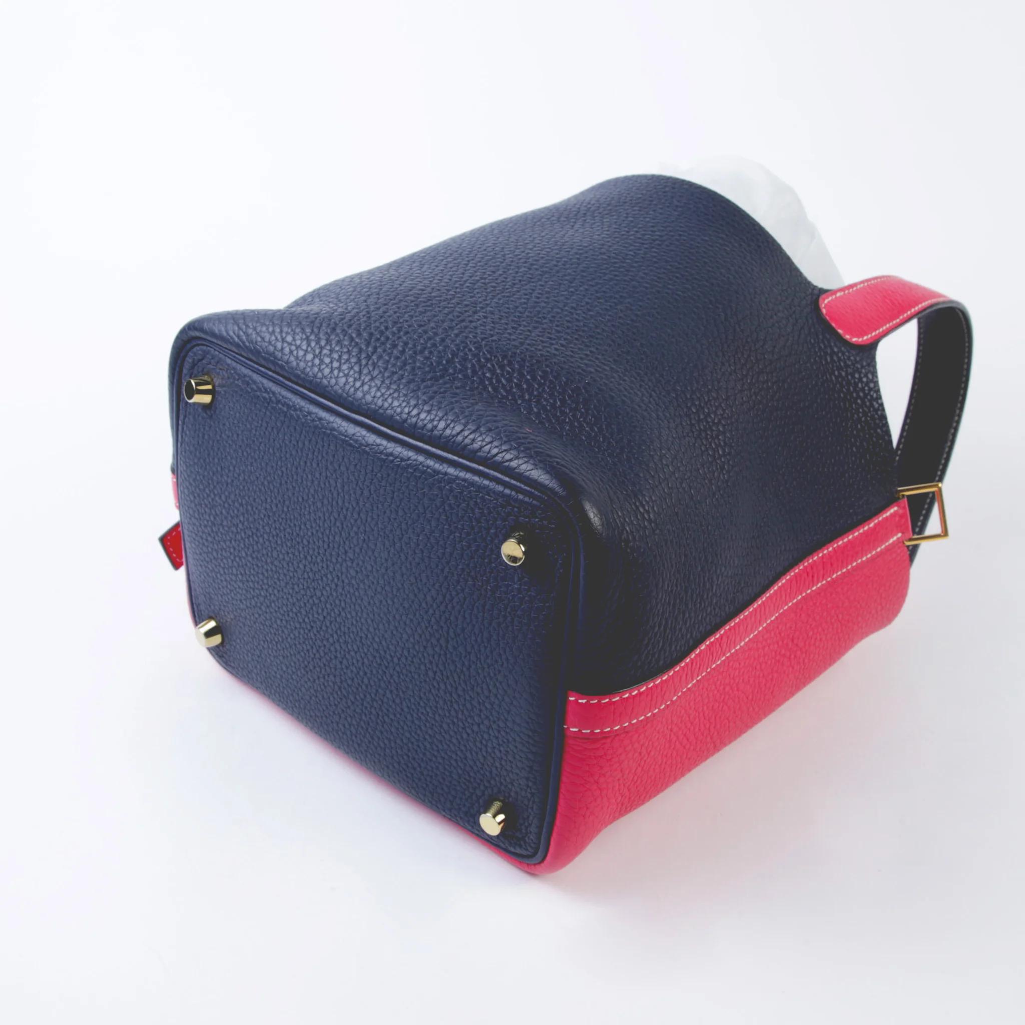 ランク A HERMÈS エルメス ピコタンロックPM カザック ブルーニュイ (2Z) ローズエクストリーム (I6) トリヨン ゴールド金具 Y刻印 (2020) - 9