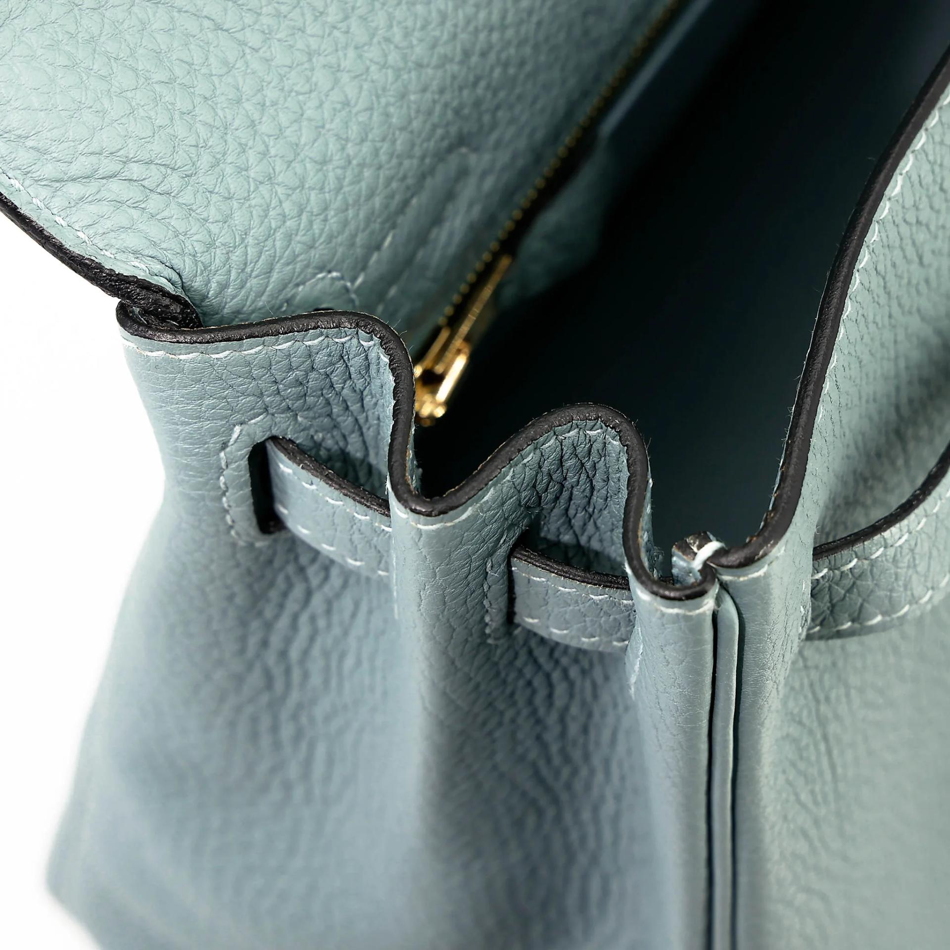 Excellent ( Rank SA ) HERMÈS Kelly 25 Ciel (7G) Togo Gold hardware Y (2020) - 18