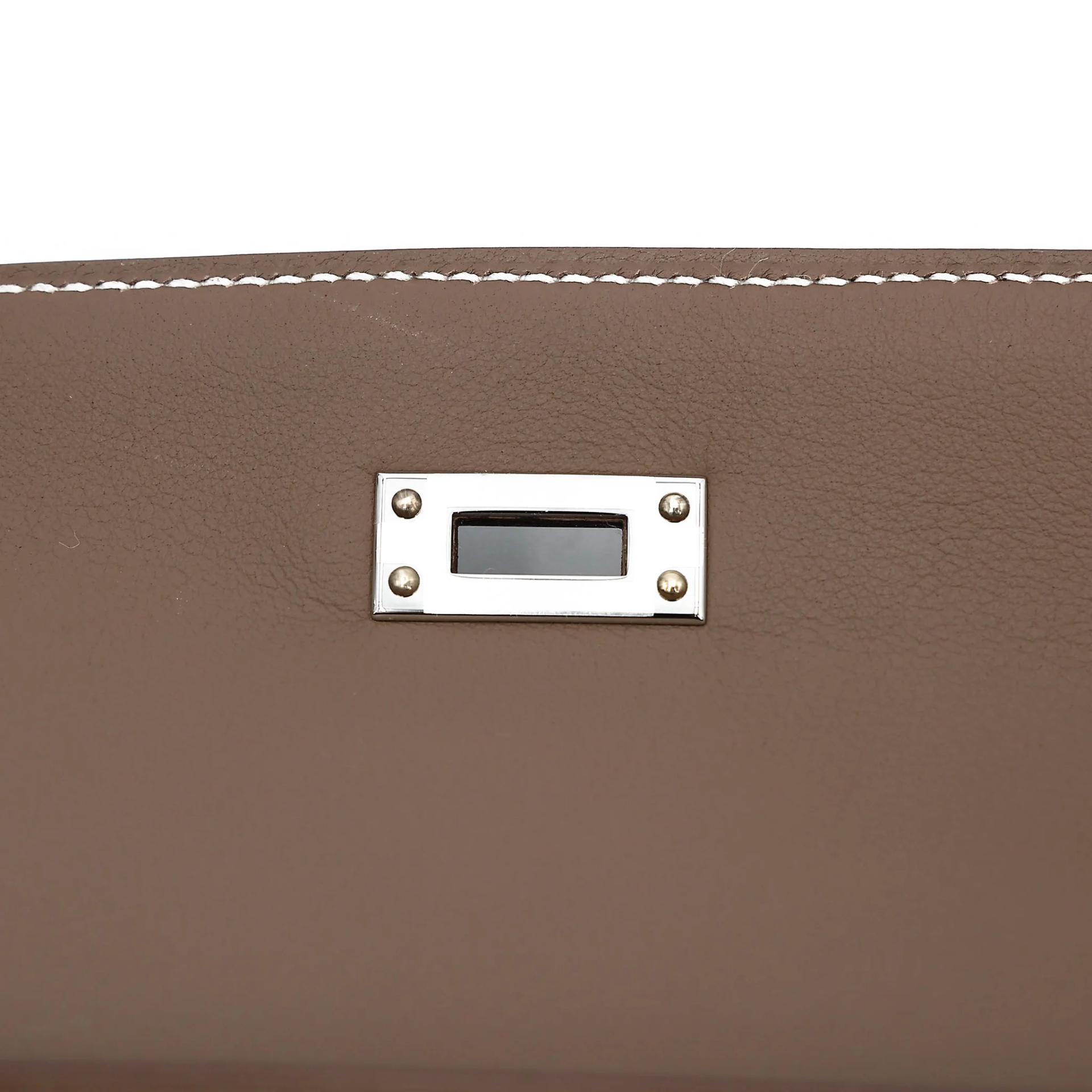 ランク N 新品 HERMÈS エルメス ポシェットケリー エトゥープ (18) スイフト シルバー金具 G刻印 (2026) - 11