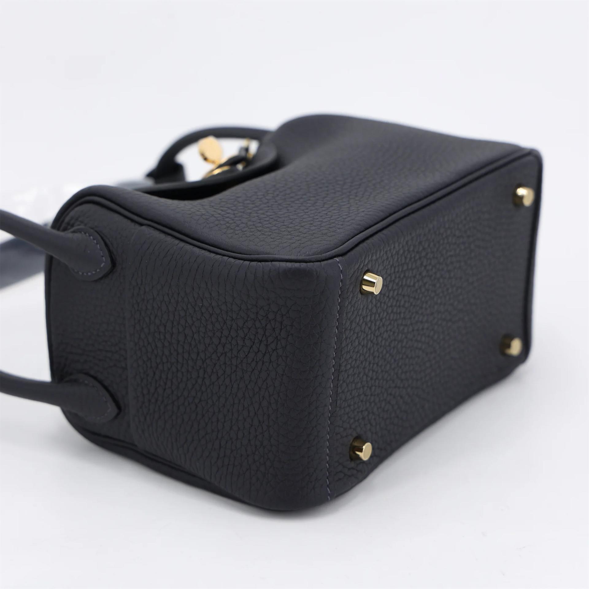 Brand New ( Rank N ) HERMÈS Mini Lindy II Caban (3Y) Clemence Gold hardware G (2026) - 4