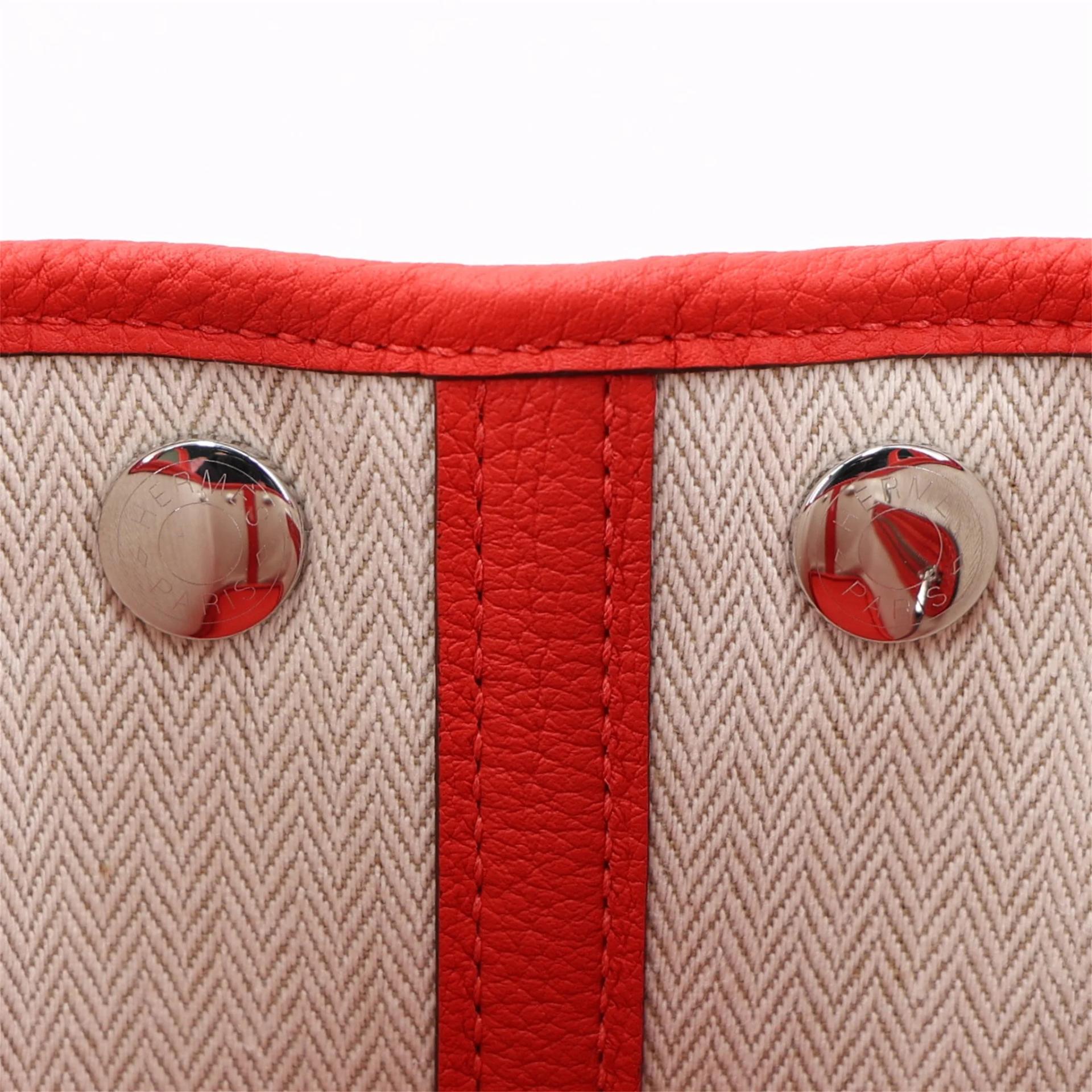 Brand New ( Rank N ) HERMÈS Neo Garden Party 23 Rouge de Coeur (S3) Togo Palladium hardware G (2026) - 13