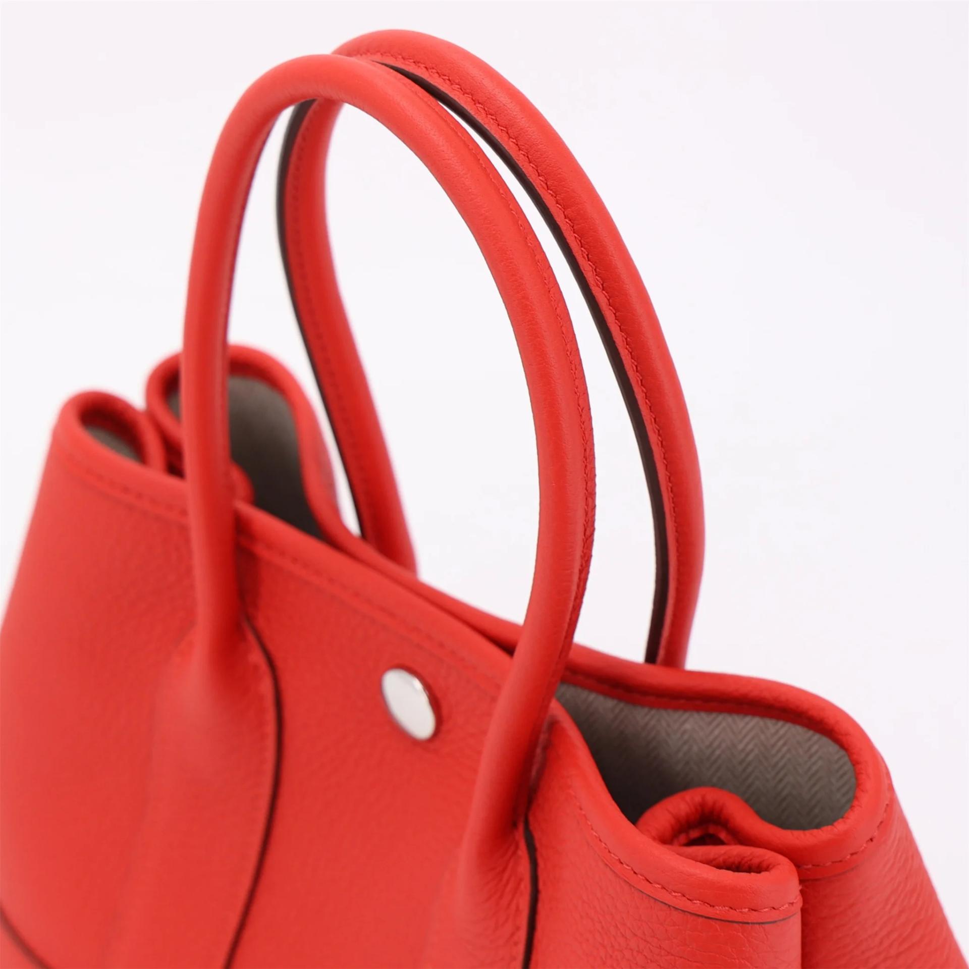 Brand New ( Rank N ) HERMÈS Neo Garden Party 23 Rouge de Coeur (S3) Togo Palladium hardware G (2026) - 3