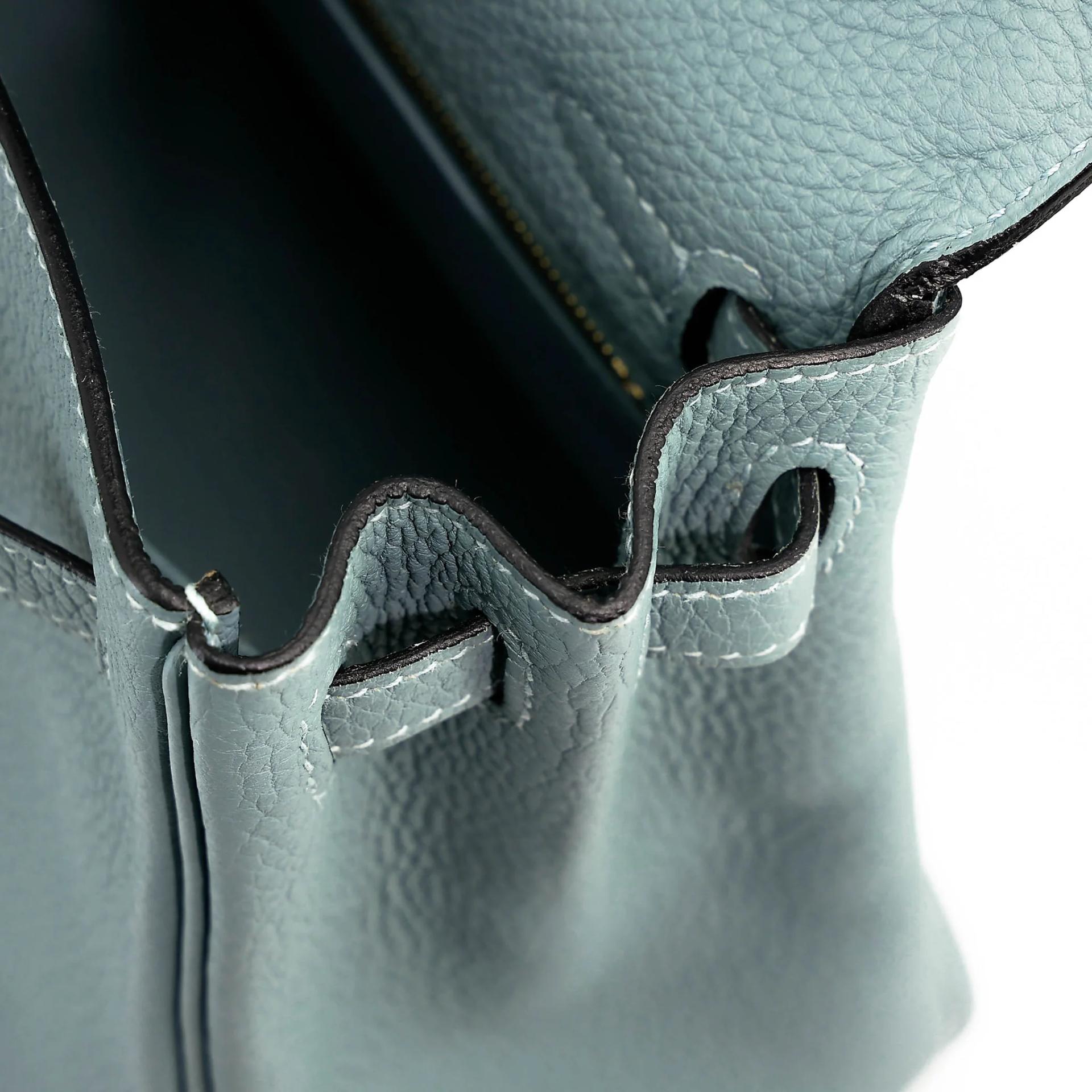 Excellent ( Rank SA ) HERMÈS Kelly 25 Ciel (7G) Togo Gold hardware Y (2020) - 17