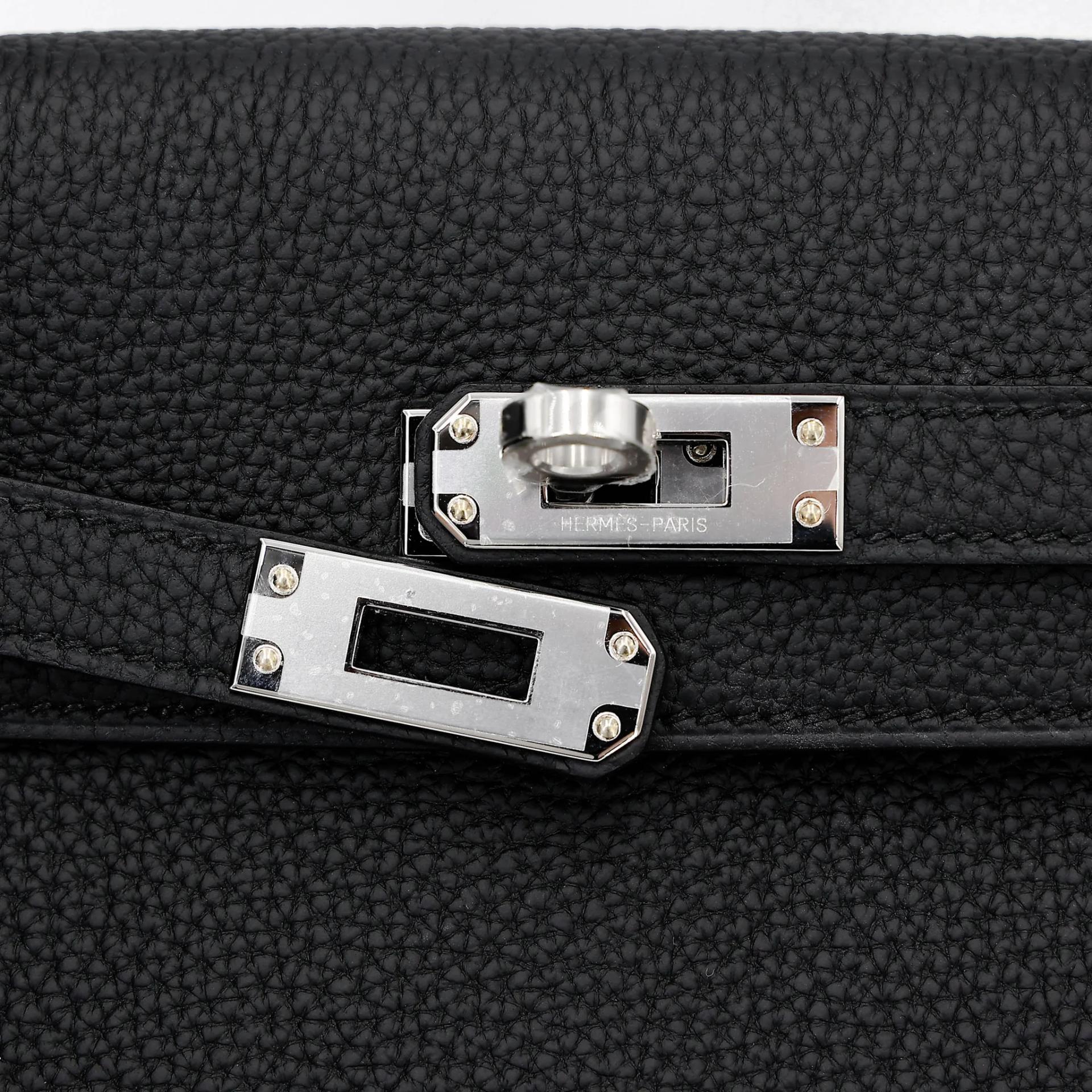 Brand New ( Rank N ) HERMÈS Kelly 25 Noir (89) Togo Palladium hardware G (2026) - 8