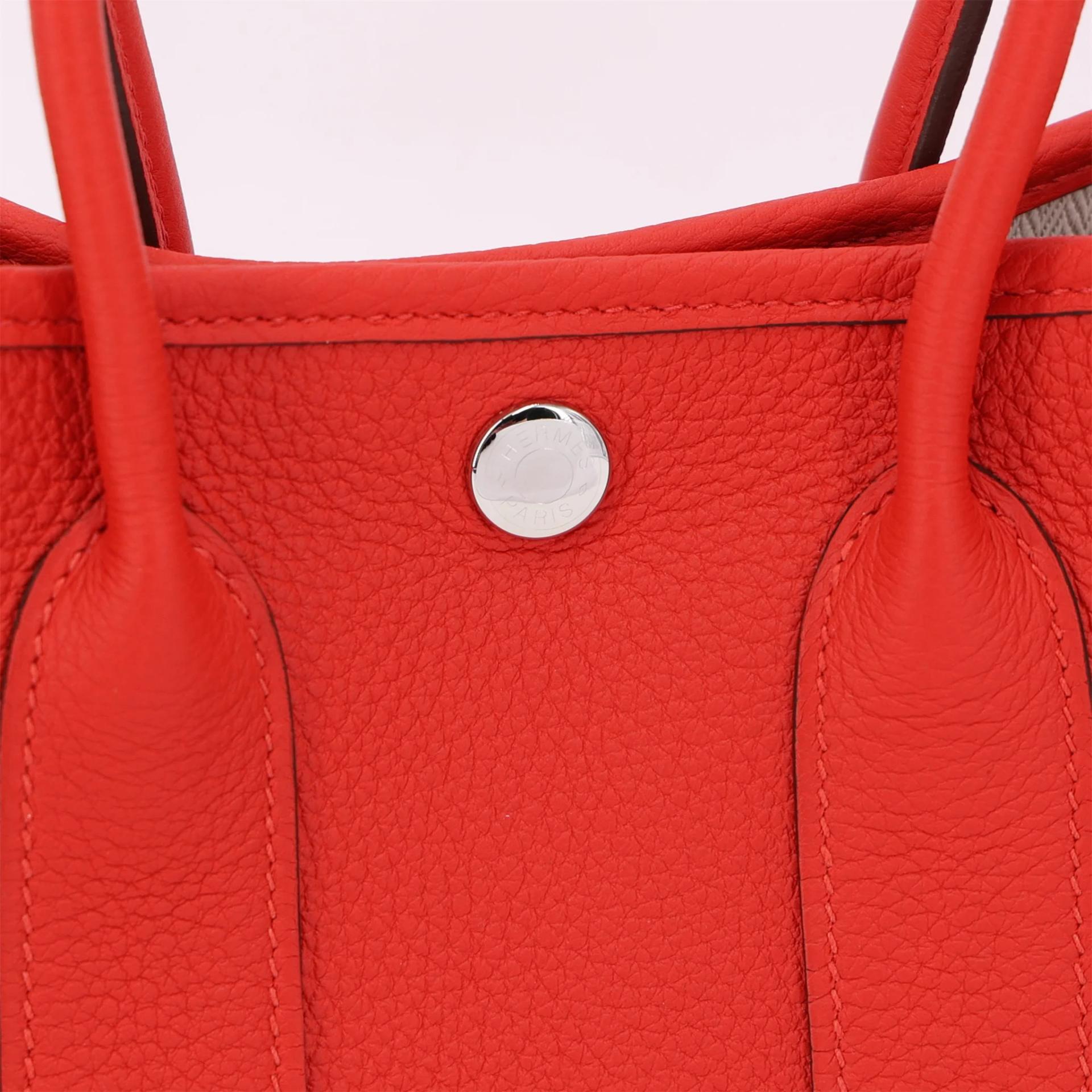 Brand New ( Rank N ) HERMÈS Neo Garden Party 23 Rouge de Coeur (S3) Togo Palladium hardware G (2026) - 8