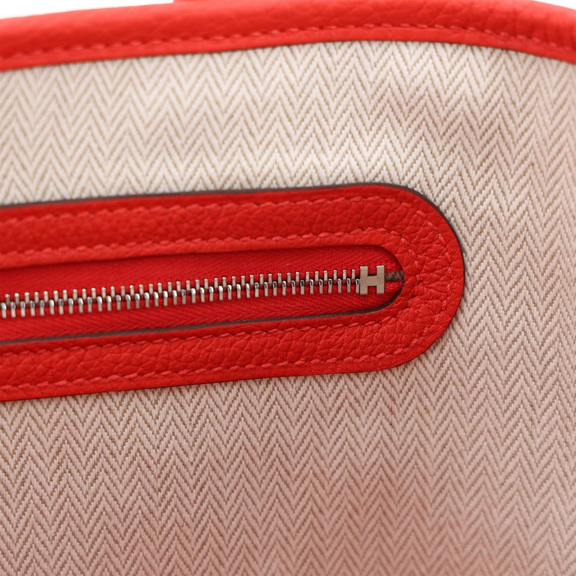 Brand New ( Rank N ) HERMÈS Neo Garden Party 23 Rouge de Coeur (S3) Togo Palladium hardware G (2026) - 16