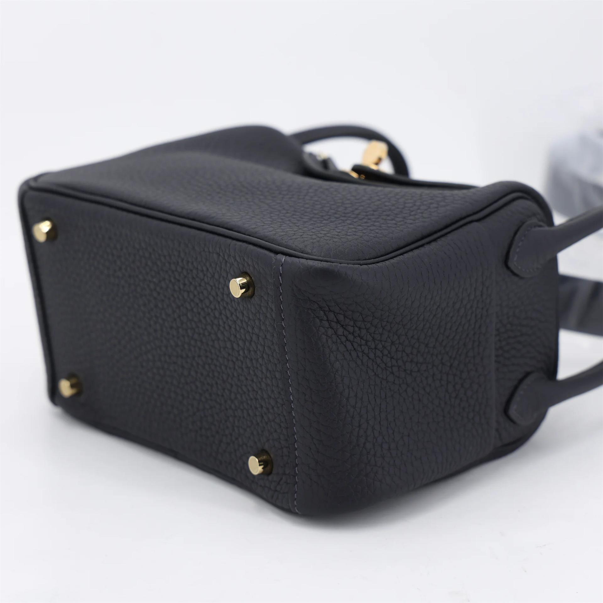 Brand New ( Rank N ) HERMÈS Mini Lindy II Caban (3Y) Clemence Gold hardware G (2026) - 5