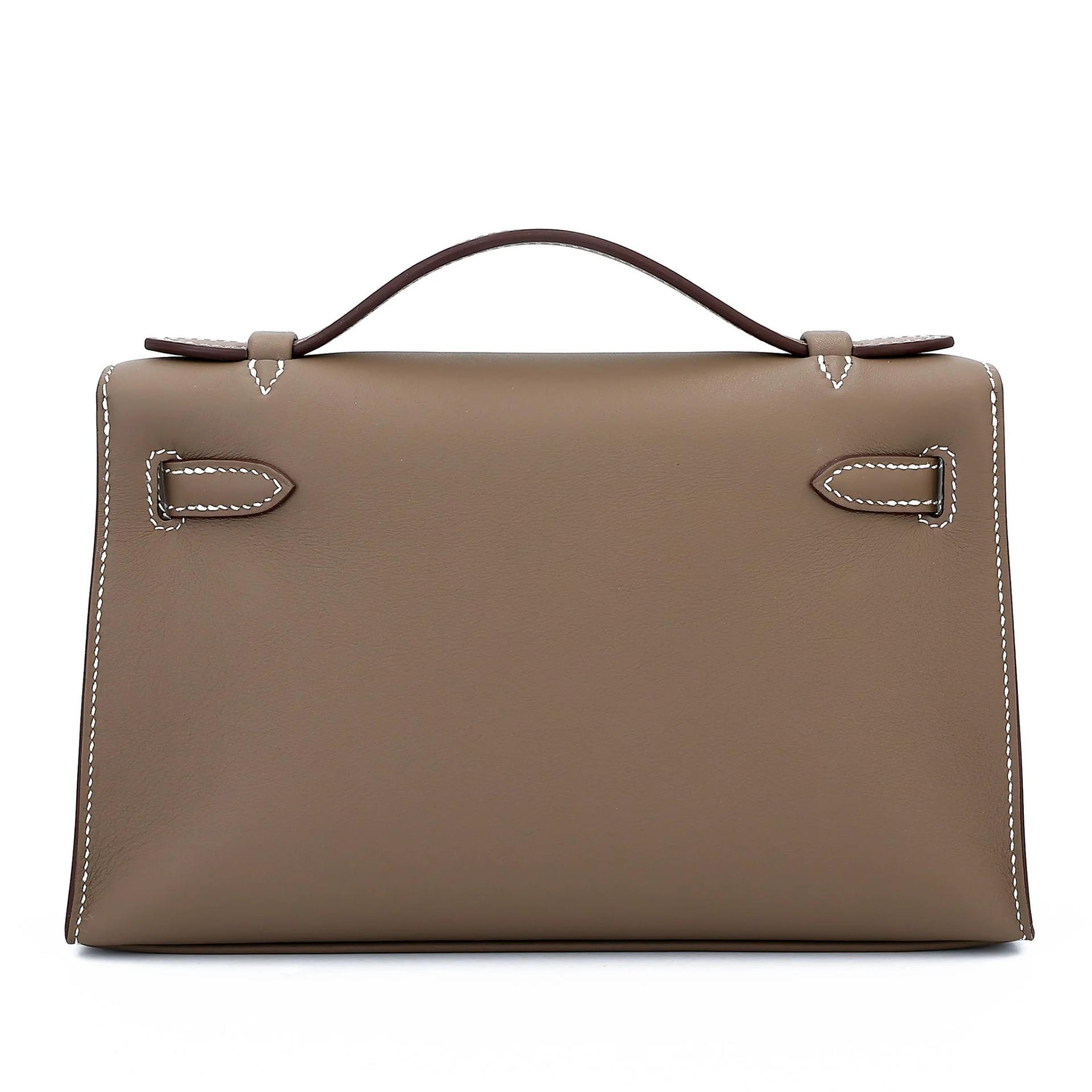 ランク N 新品 HERMÈS エルメス ポシェットケリー エトゥープ (18) スイフト シルバー金具 G刻印 (2026) - 2