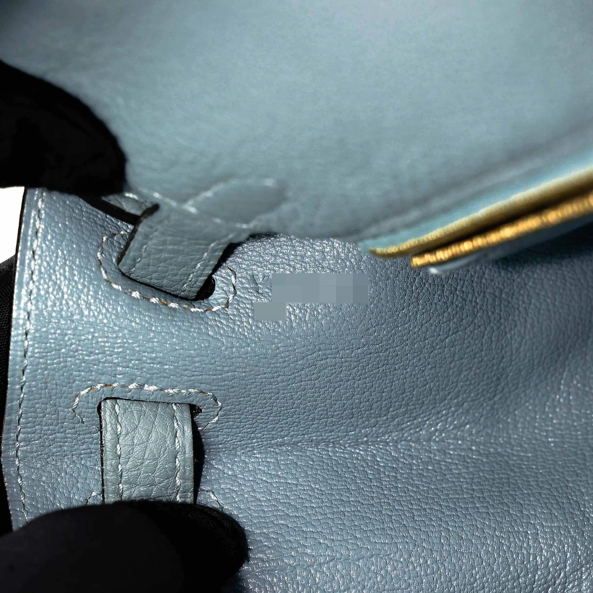 Excellent ( Rank SA ) HERMÈS Kelly 25 Ciel (7G) Togo Gold hardware Y (2020) - 16