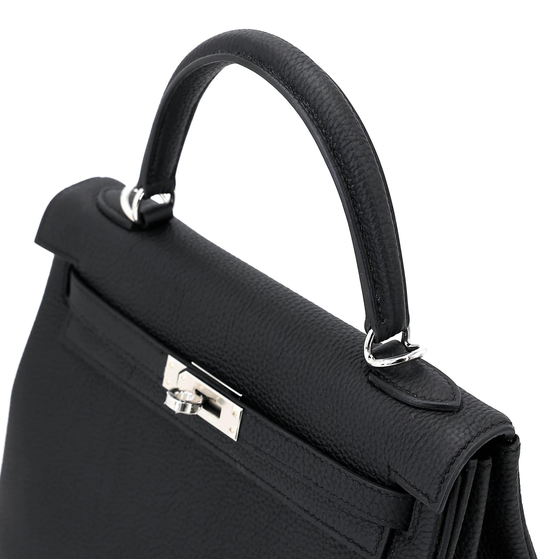 Brand New ( Rank N ) HERMÈS Kelly 25 Noir (89) Togo Palladium hardware G (2026) - 3