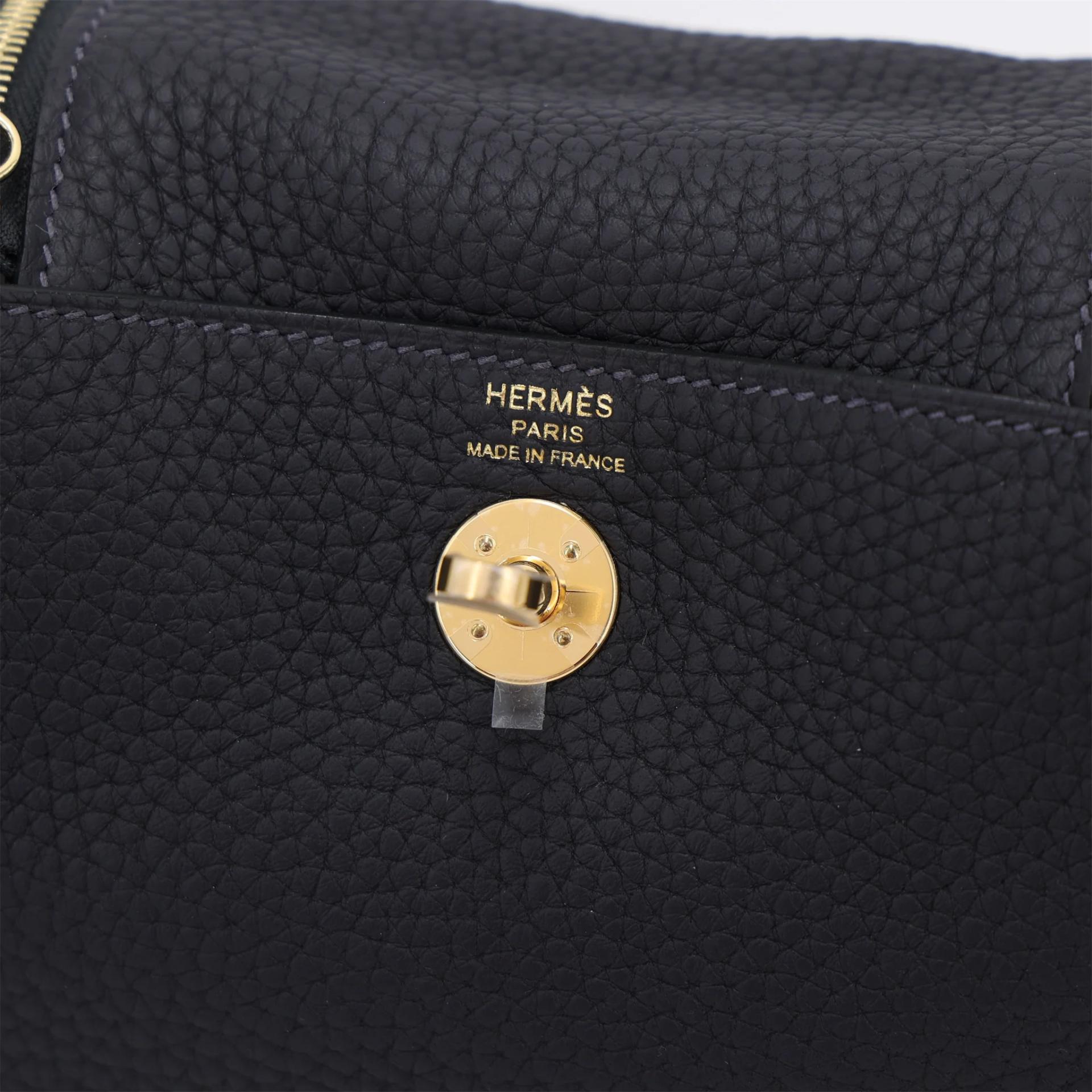 Brand New ( Rank N ) HERMÈS Mini Lindy II Caban (3Y) Clemence Gold hardware G (2026) - 10