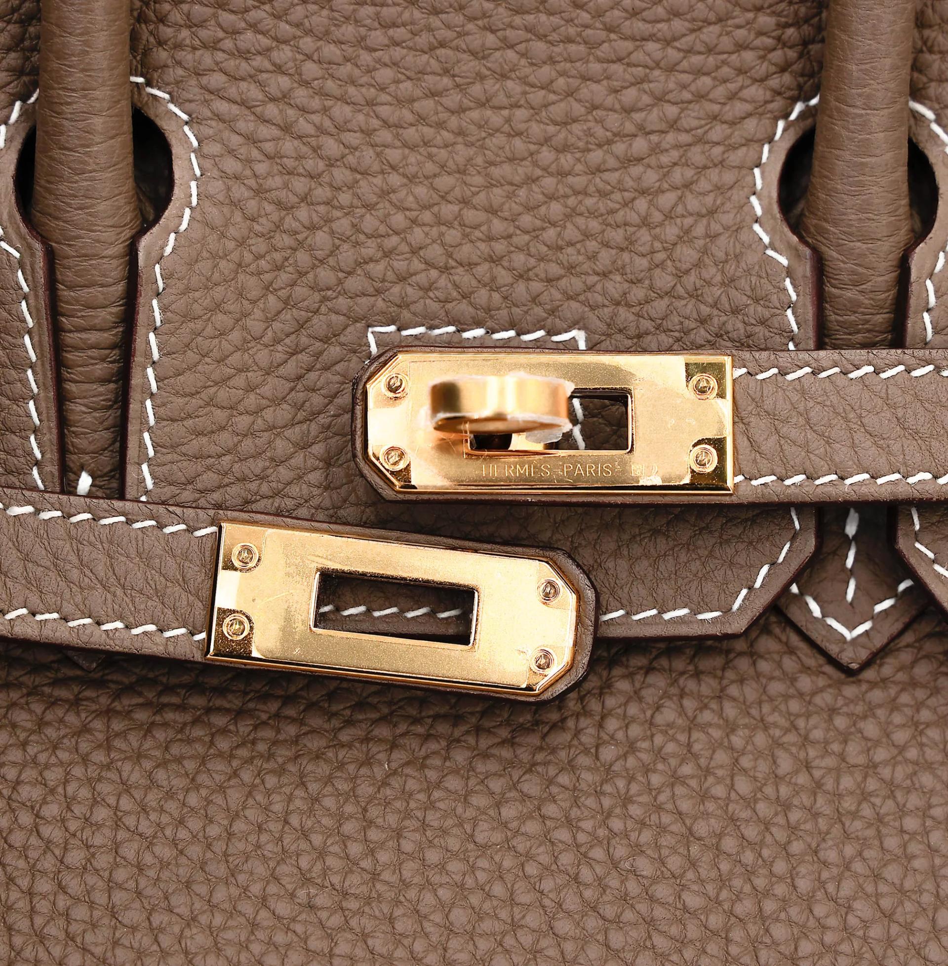 ランク NS 未使用品 HERMÈS エルメス バーキン25 エトゥープ (18) トゴ ゴールド金具 C刻印 (2018) - 8