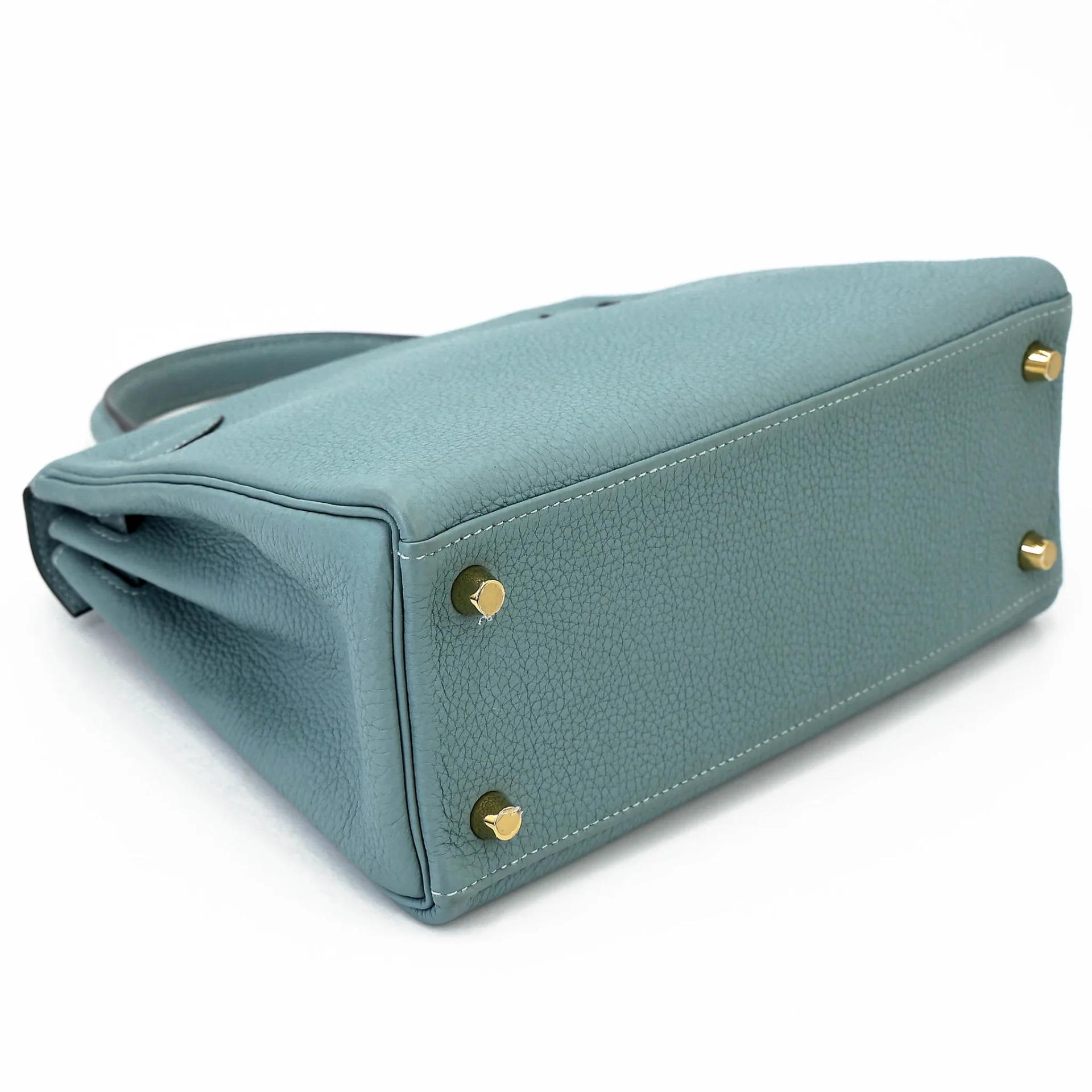 Excellent ( Rank SA ) HERMÈS Kelly 25 Ciel (7G) Togo Gold hardware Y (2020) - 7