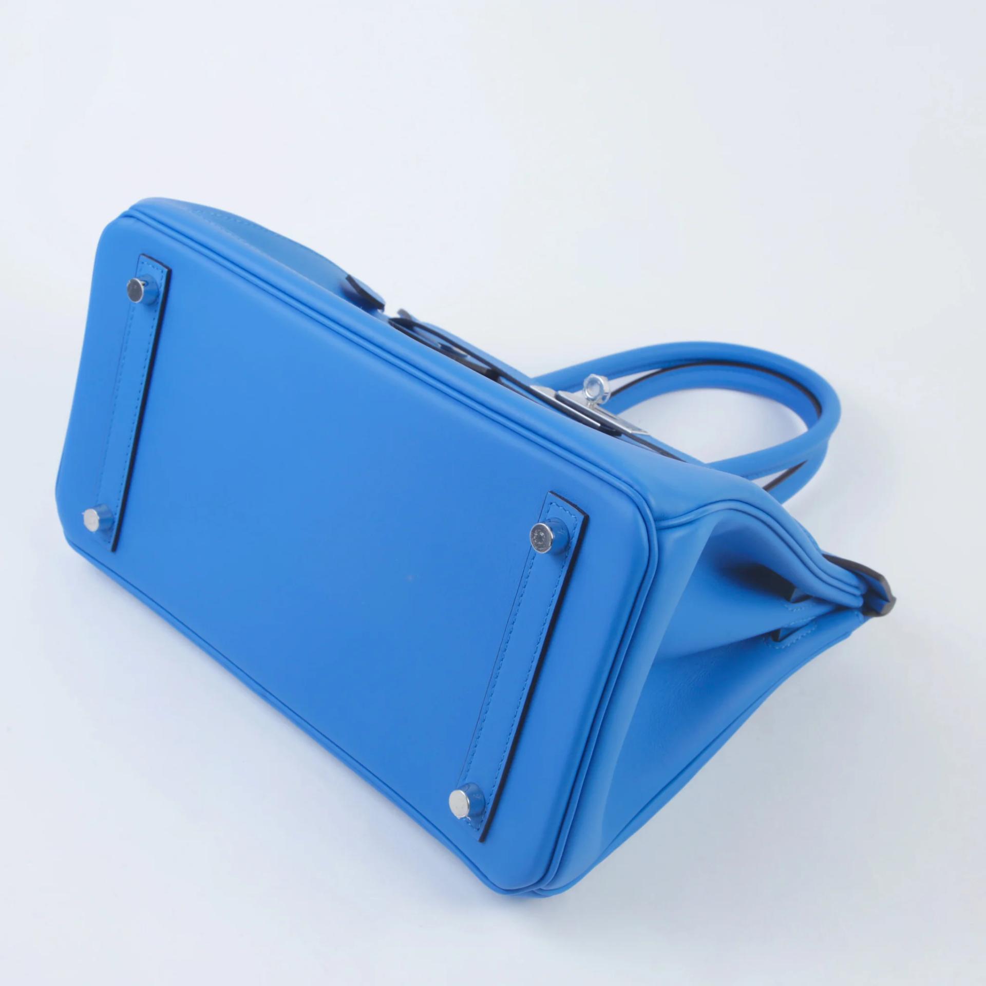 全新 HERMÈS 愛馬仕 限量收藏款 Birkin 30 Colormatic T7 水妖藍 Bleu Hydra Swift牛皮 銀扣 K刻 2025年 - 5