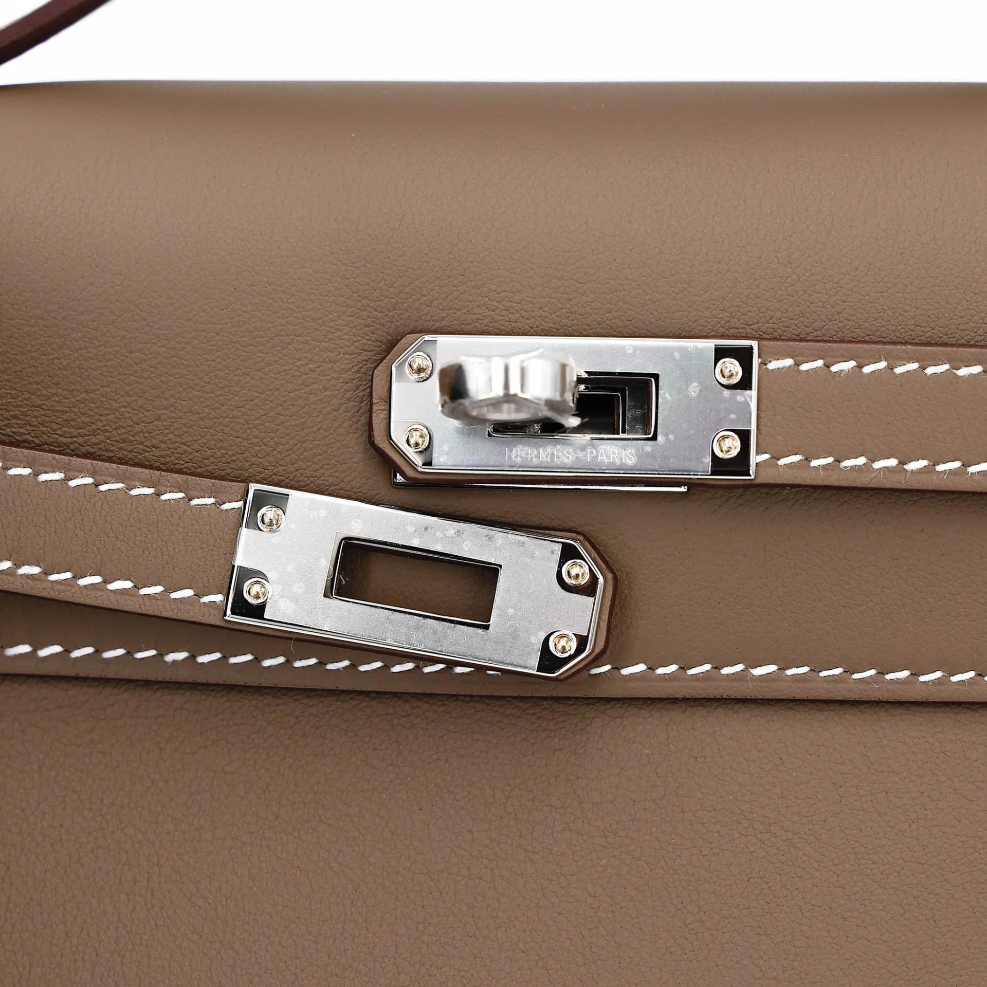 ランク N 新品 HERMÈS エルメス ポシェットケリー エトゥープ (18) スイフト シルバー金具 G刻印 (2026) - 8