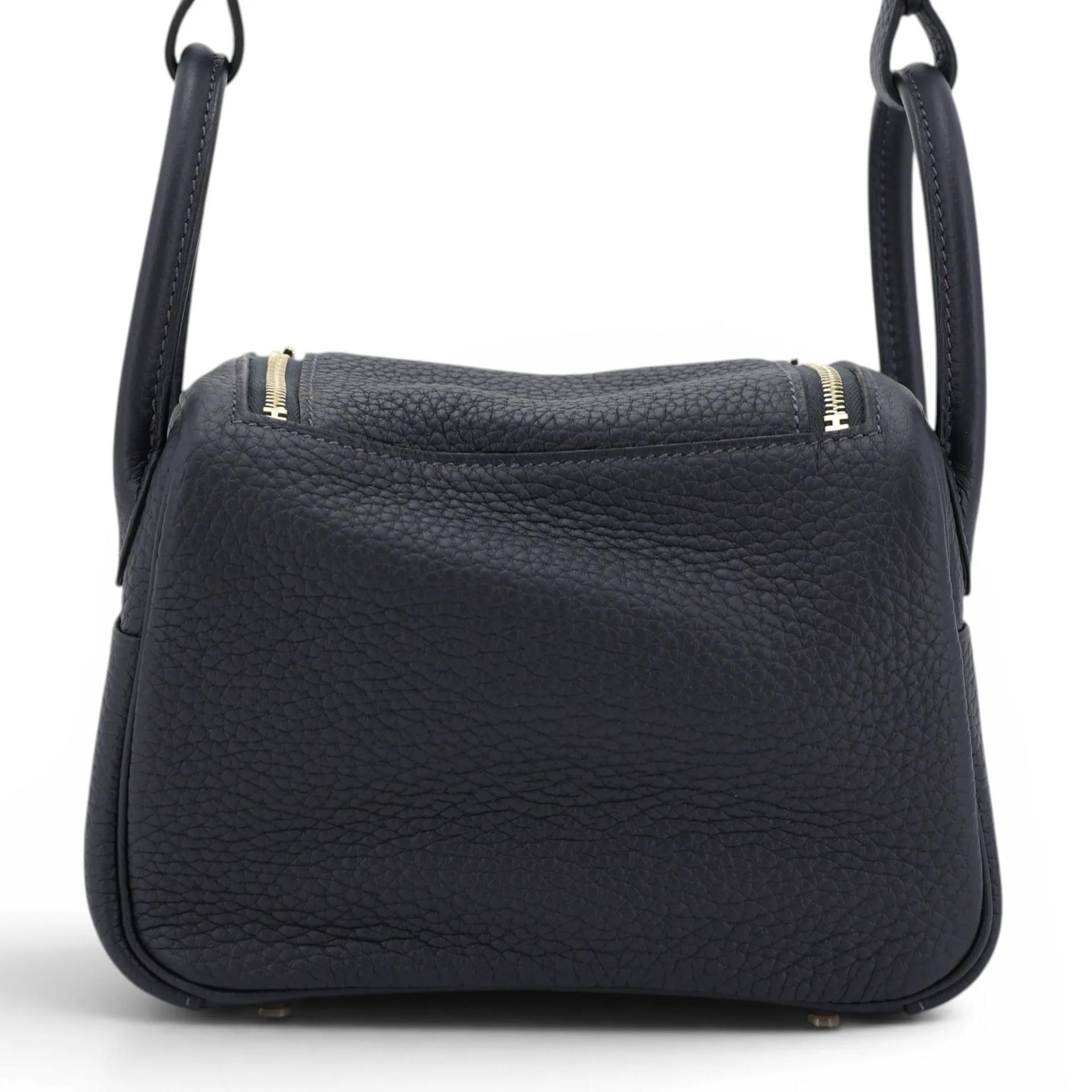 Brand New ( Rank N ) HERMÈS Mini Lindy II Caban (3Y) Clemence Gold hardware G (2026) - 2