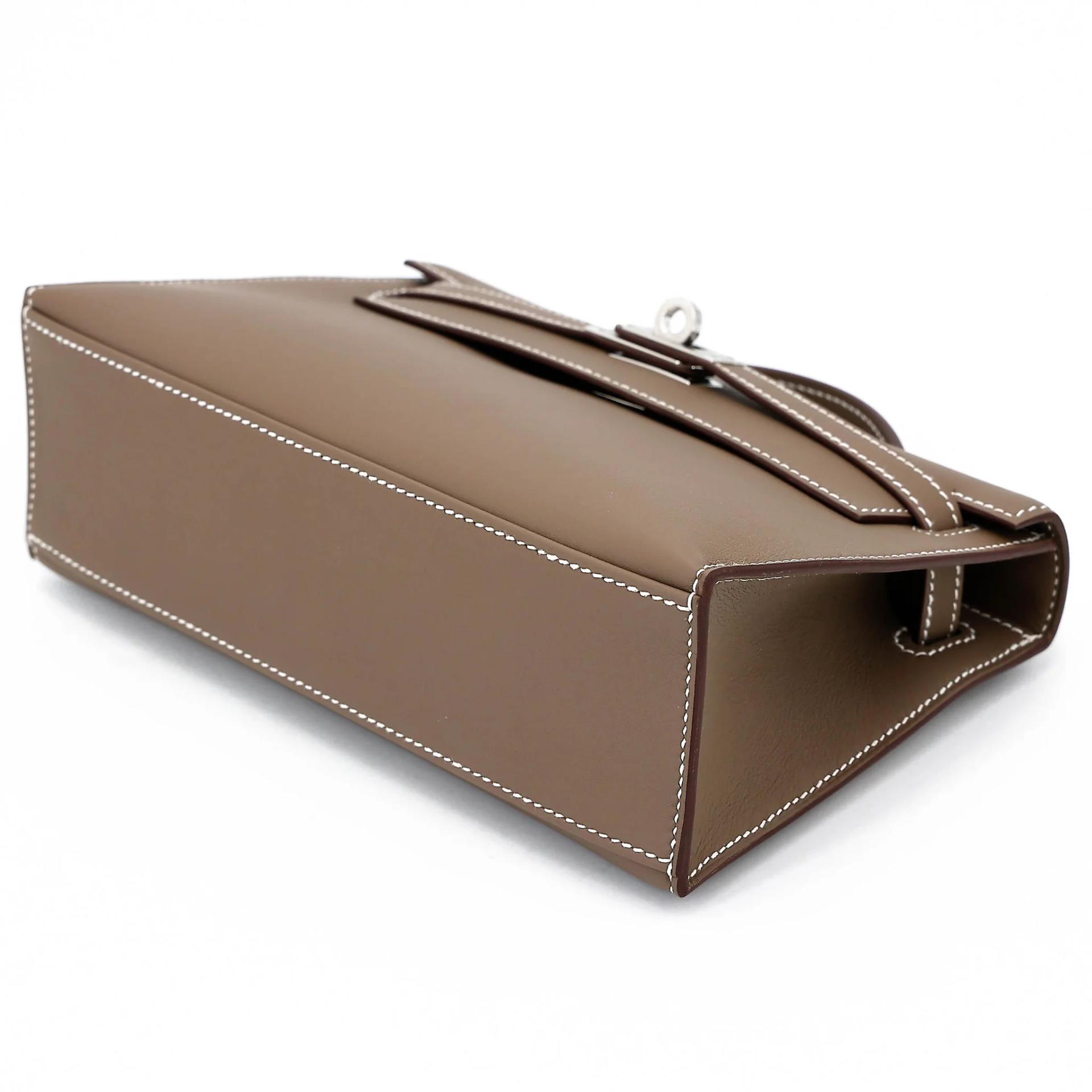 ランク N 新品 HERMÈS エルメス ポシェットケリー エトゥープ (18) スイフト シルバー金具 G刻印 (2026) - 4