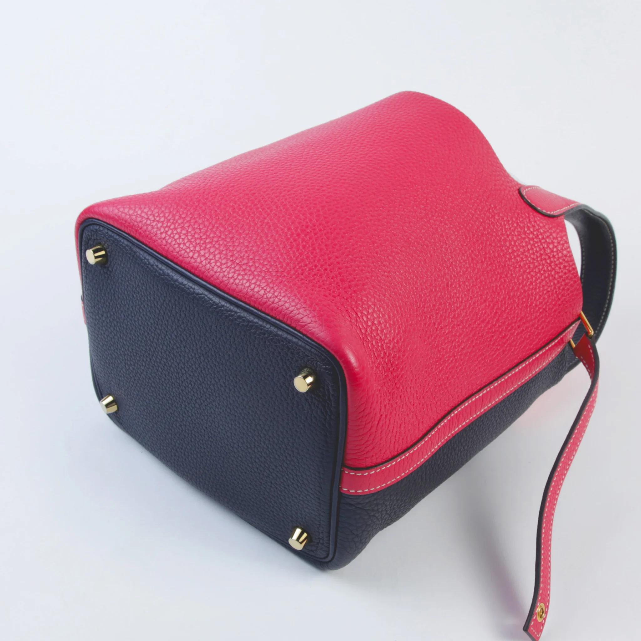 ランク A HERMÈS エルメス ピコタンロックPM カザック ブルーニュイ (2Z) ローズエクストリーム (I6) トリヨン ゴールド金具 Y刻印 (2020) - 7