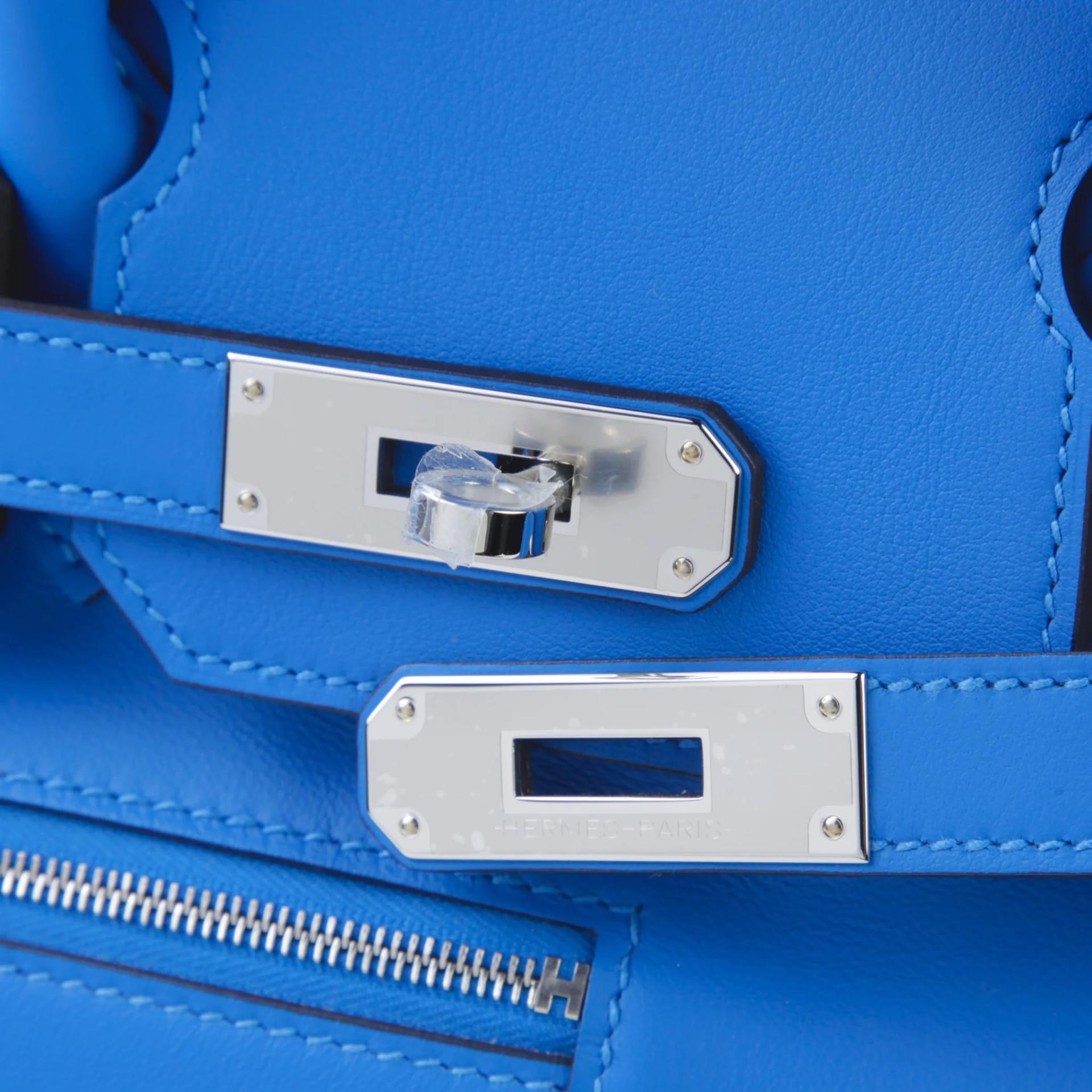 全新 HERMÈS 愛馬仕 限量收藏款 Birkin 30 Colormatic T7 水妖藍 Bleu Hydra Swift牛皮 銀扣 K刻 2025年 - 8