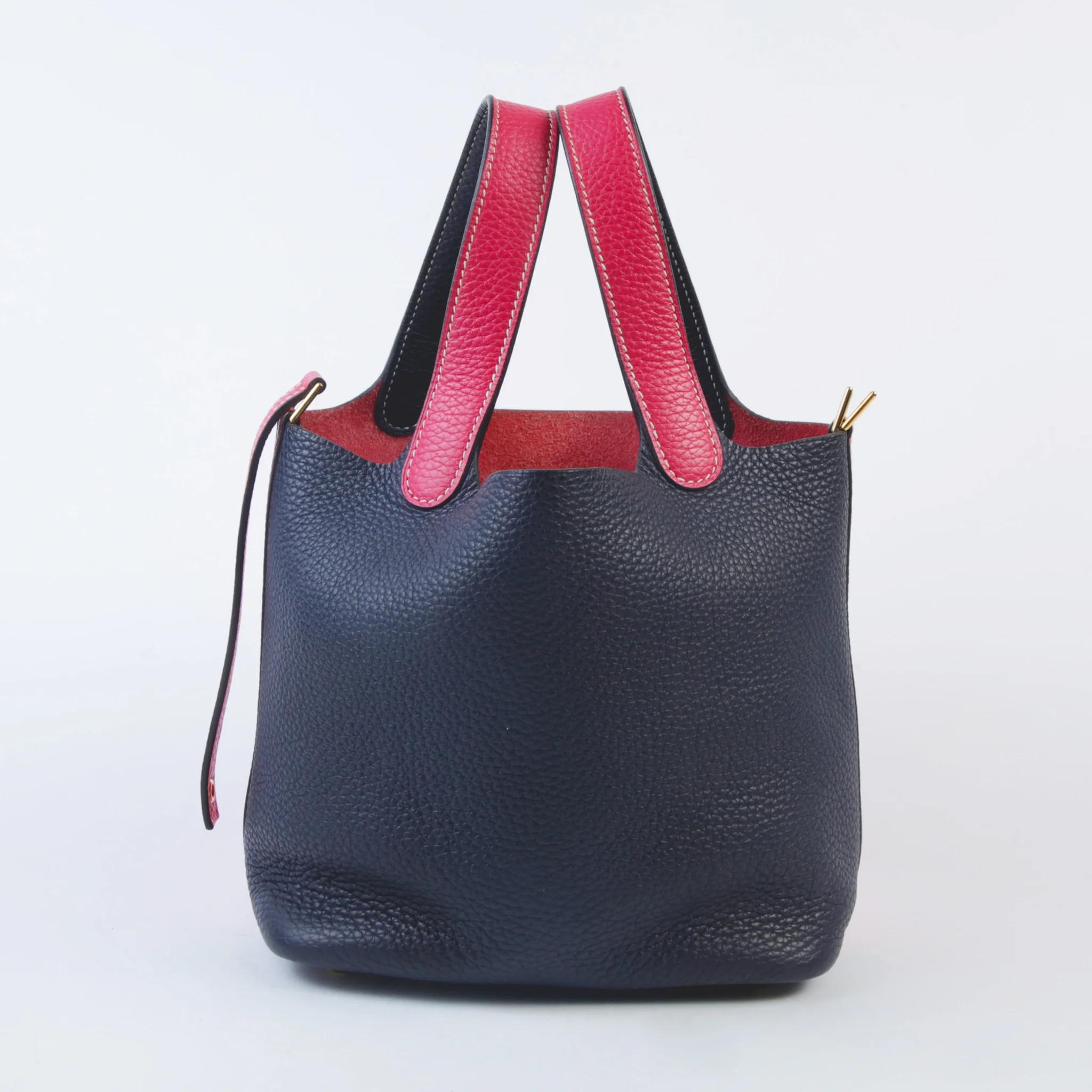 ランク A HERMÈS エルメス ピコタンロックPM カザック ブルーニュイ (2Z) ローズエクストリーム (I6) トリヨン ゴールド金具 Y刻印 (2020) - 4