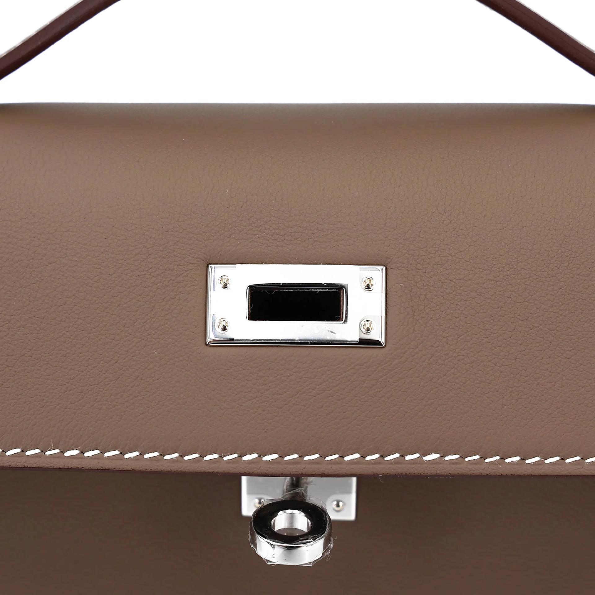 ランク N 新品 HERMÈS エルメス ポシェットケリー エトゥープ (18) スイフト シルバー金具 G刻印 (2026) - 10